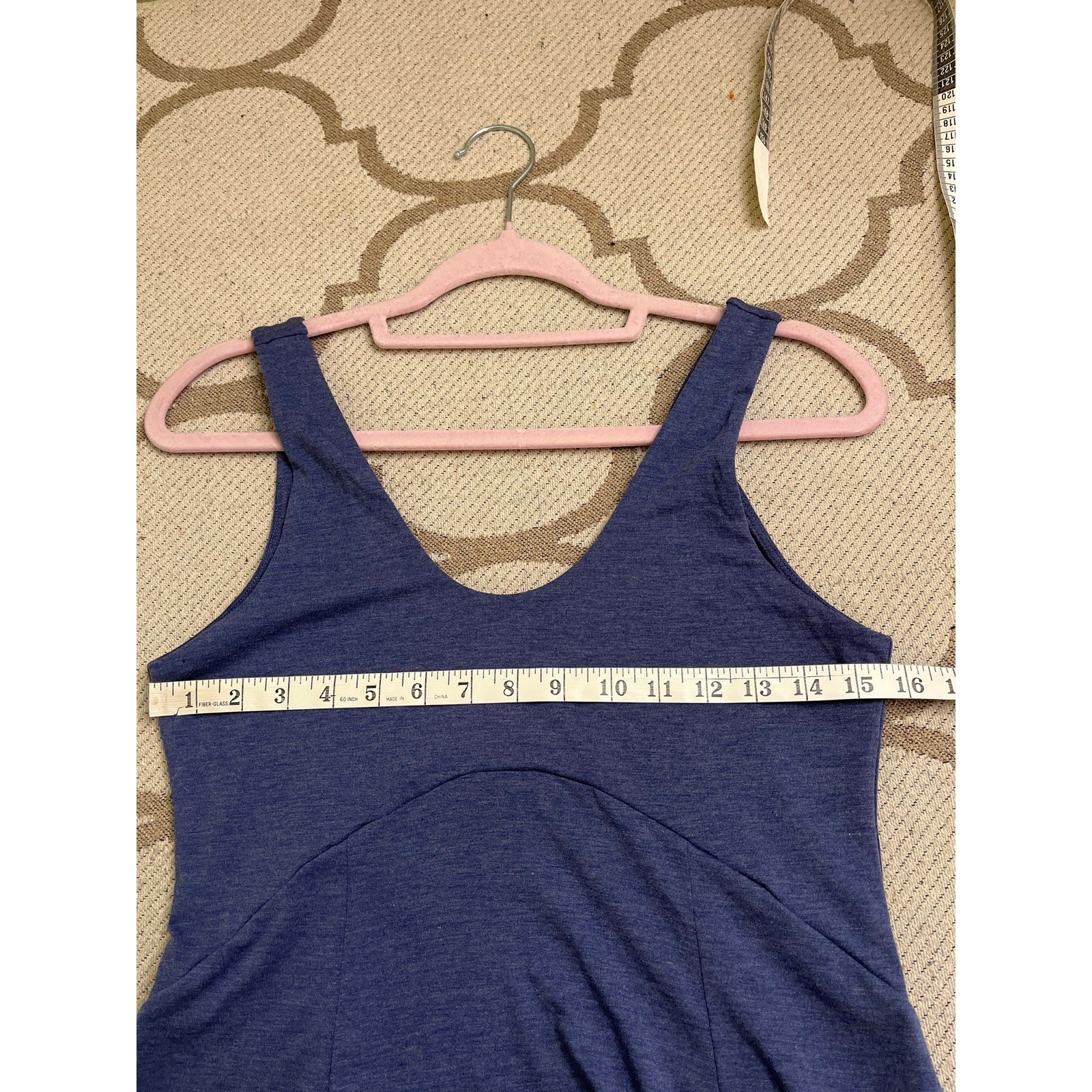 Halara U Neck Flowy Maxi Casual Tank Dress, 02625076, size XS, Mottled Indigo