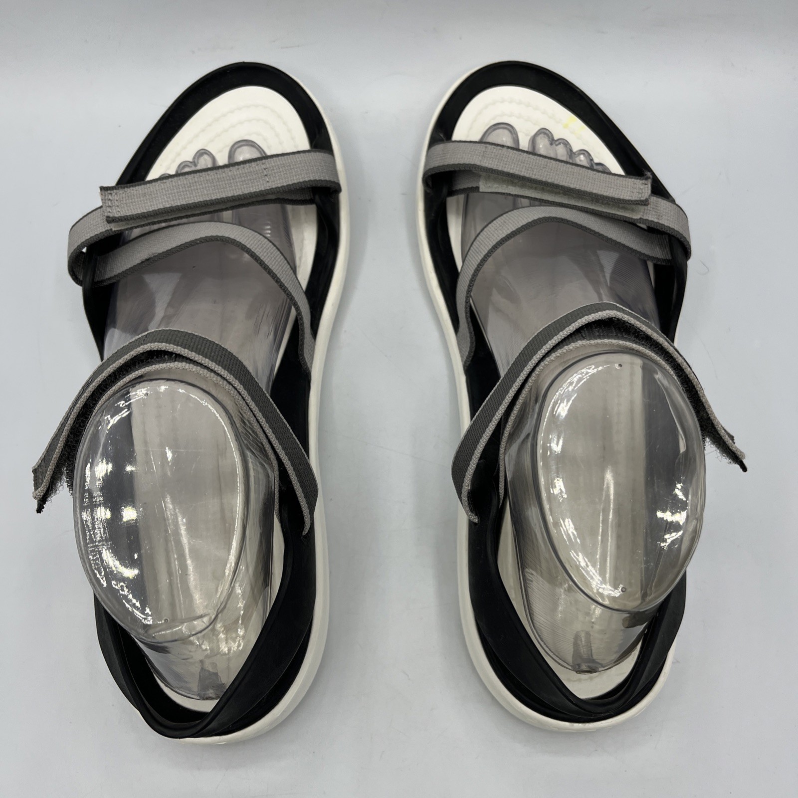 Crocs Swiftwater Webbing Sandals Womens 10 Black White Ankle Strap Comfort