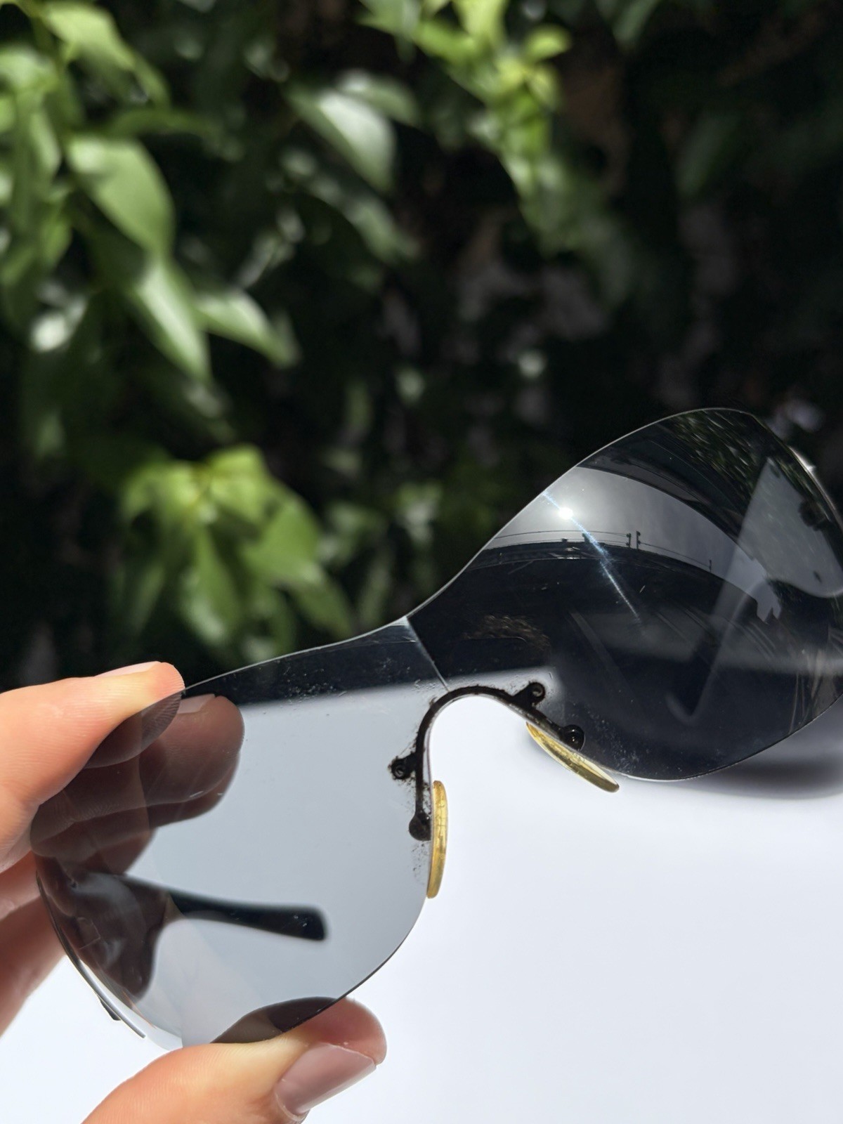 PRADA Sunglasses SPR 58F Flame Star Wrap Star Rimless Luna Rossa Y2k