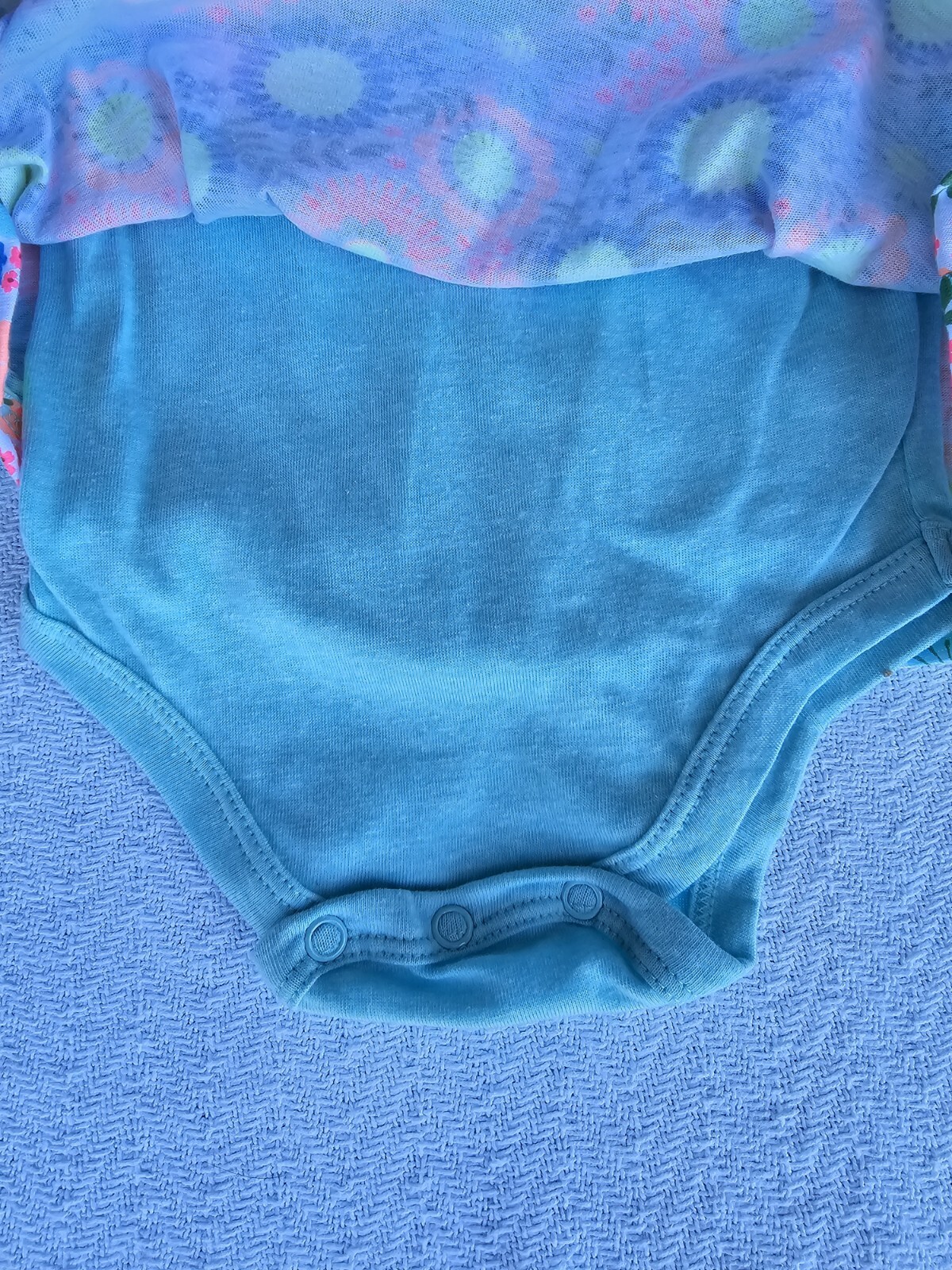 swiggles neon teal floral baby girl sz 6-9 months Romper/Dress outfit/new
