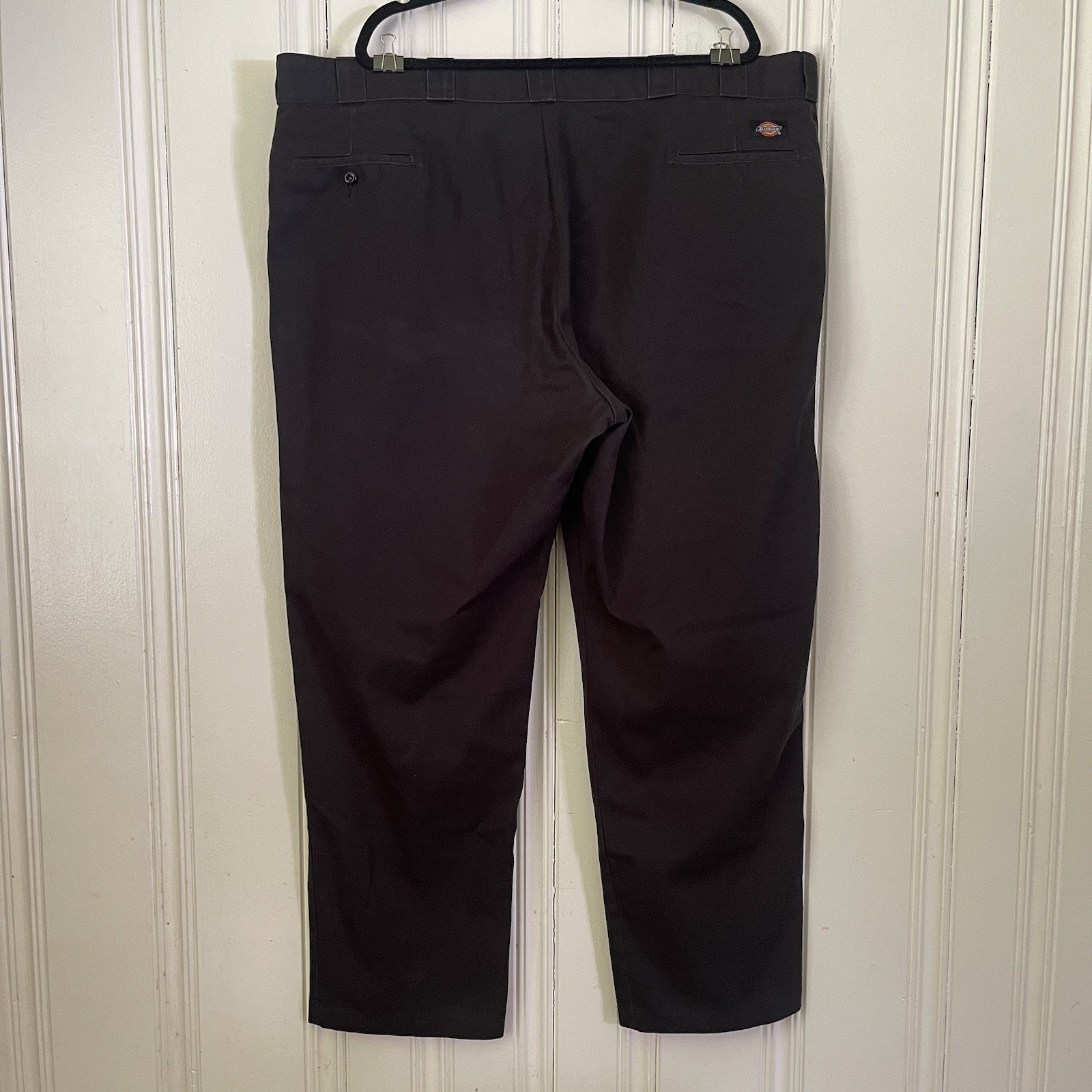 Dickies Men Black 874 Original Fit Flat Front Work Pants Size 48×32