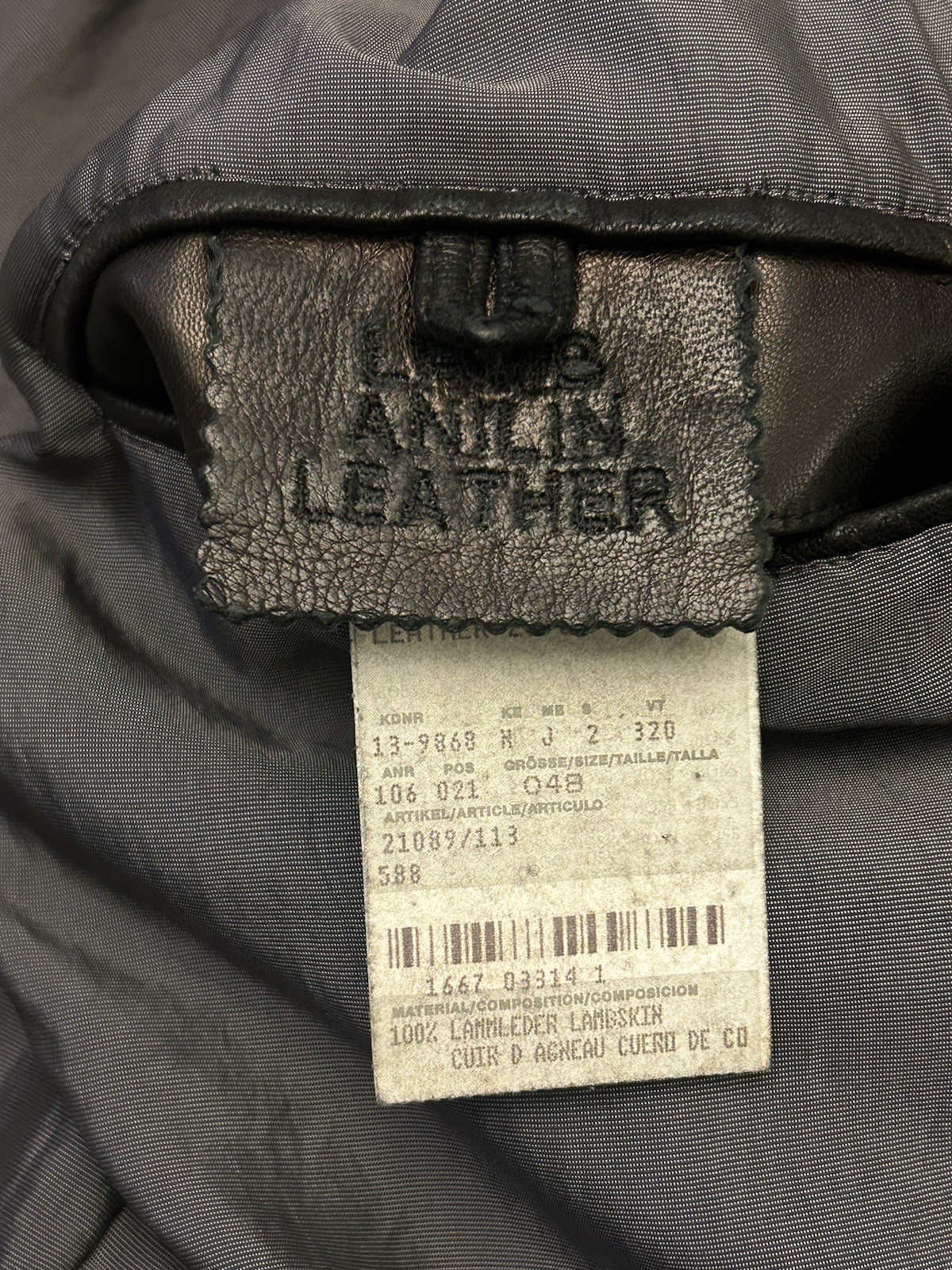 Hugo Boss Lamb Leather 26/2 Italian Nappa Black Jacket Mens 48 Medium Vintage