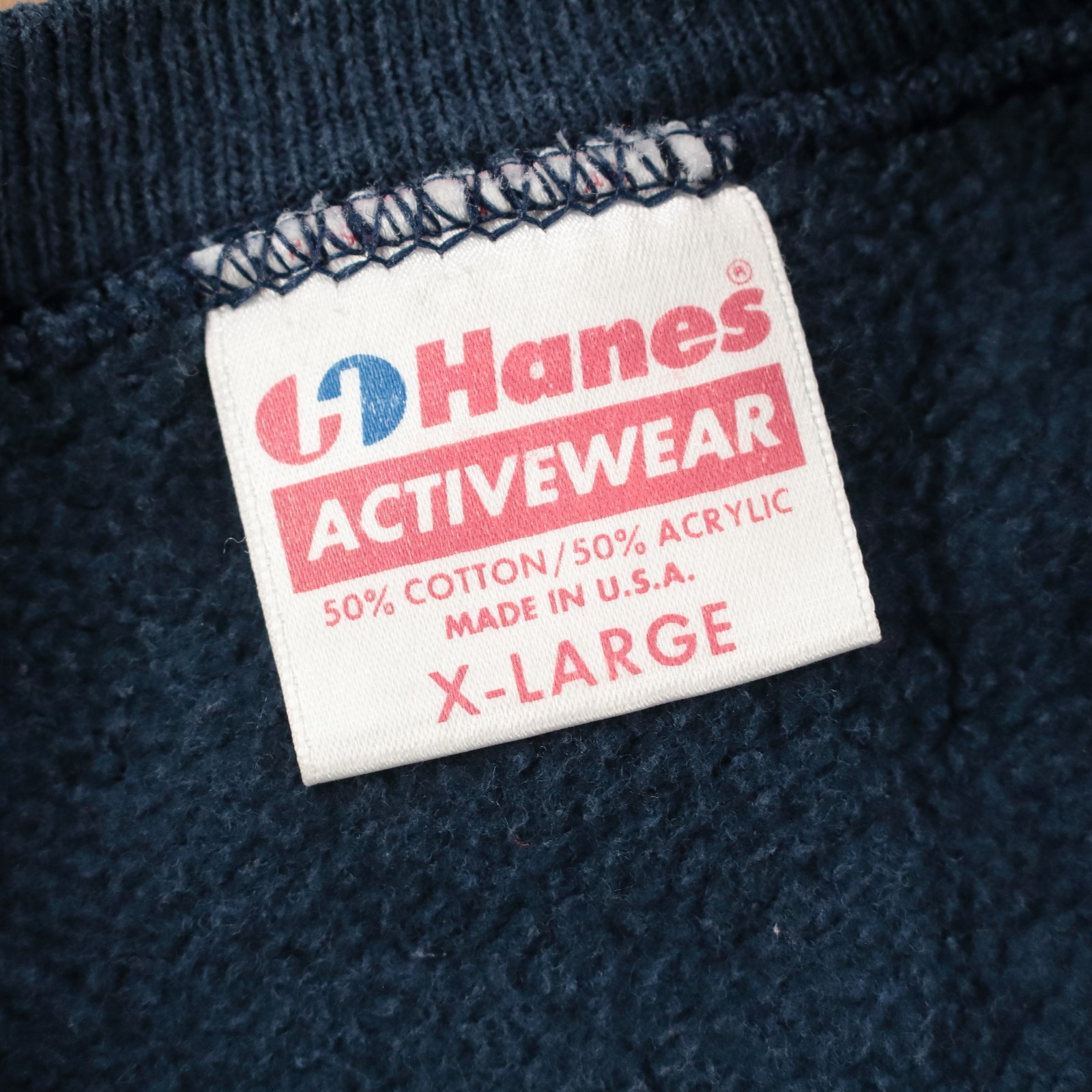 HANES raglan sleeve acrylic blend sweatshirt XL tag vtg 80s 90s usa made blank