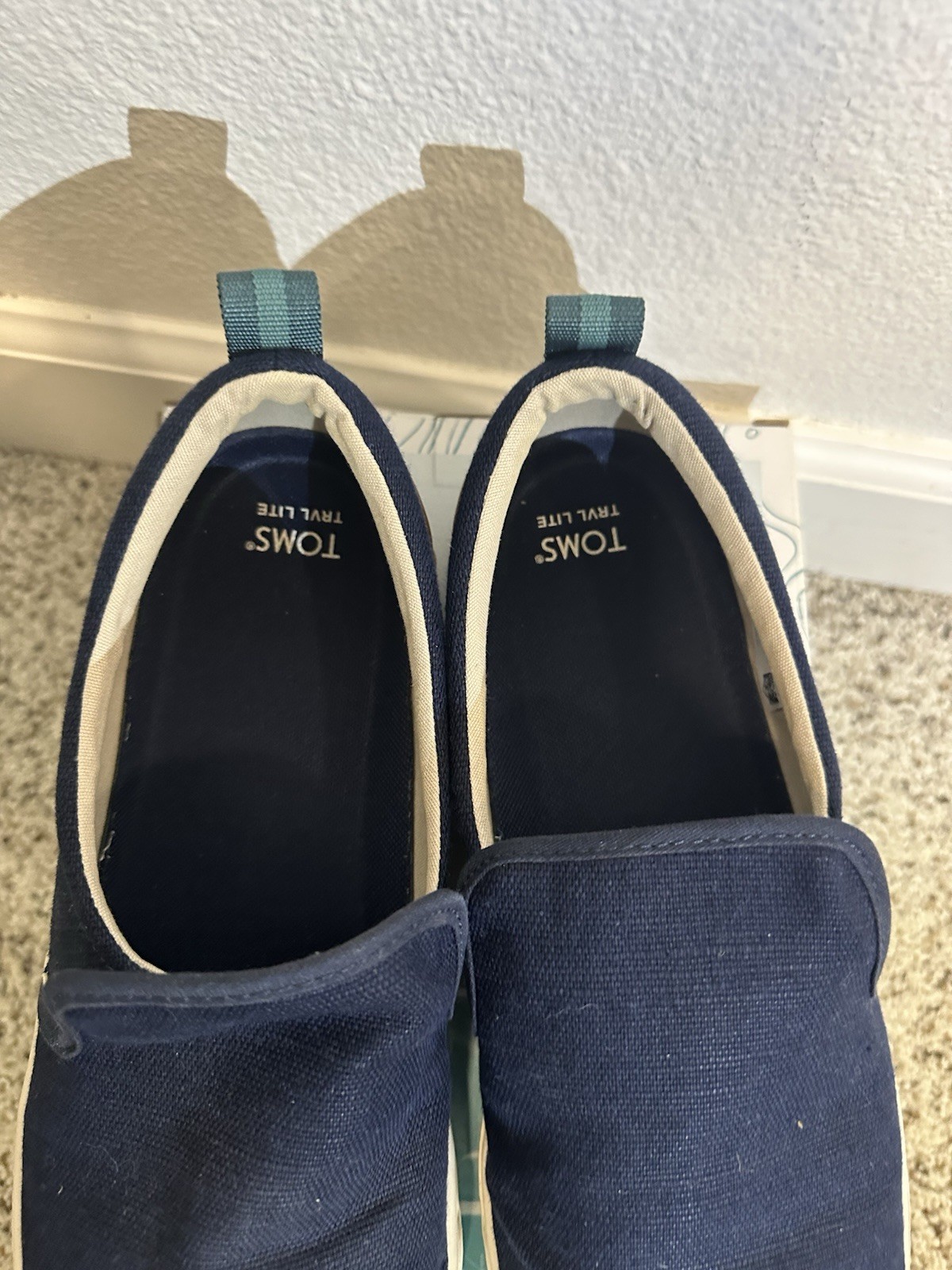Tom’s TRVL LITE SLIP ON10.5 Navy Heritage Canvas