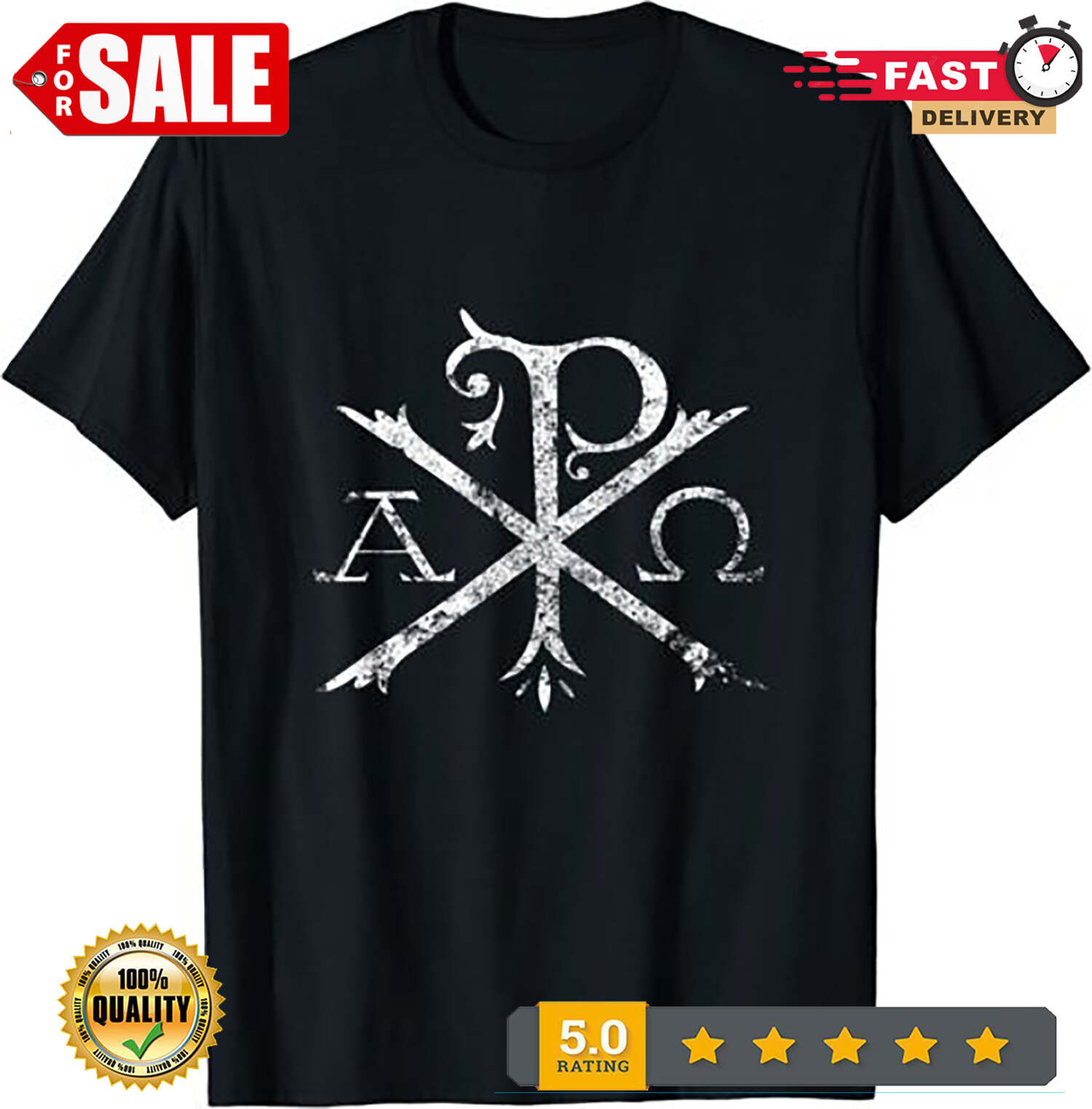 2025/NEW Christian Chi Rho Labarum Christogram Cross Faith Gift T-Shirt S-5XL