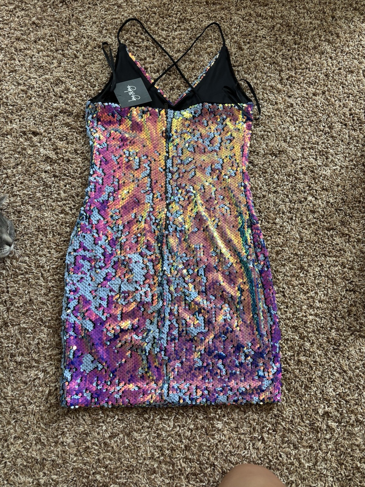 By & by iridescent sequin mini dress