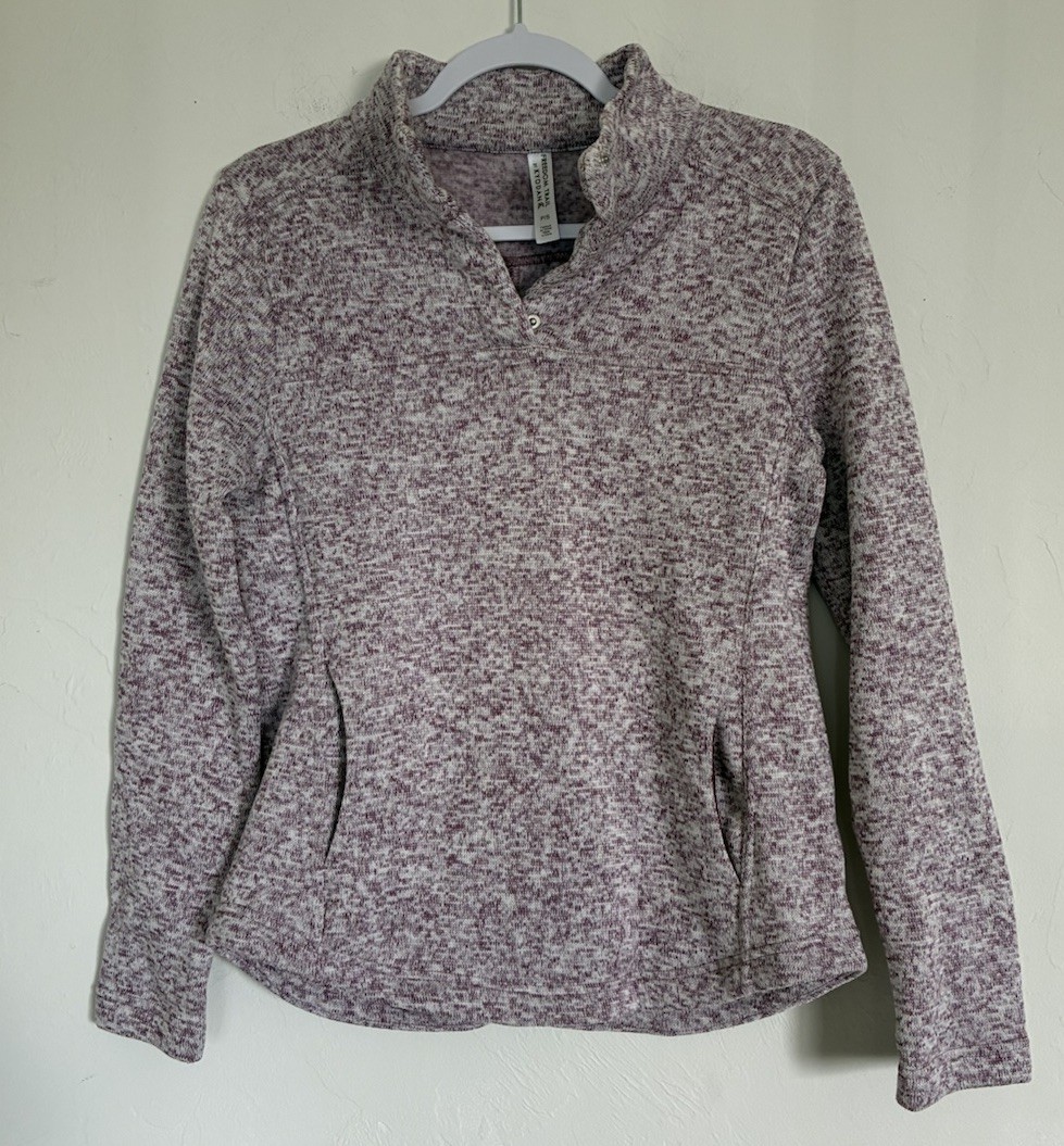 Freedom Trail by Kyodan Purple Marl Knit Pullover Sweater Women Mock Neck P/S