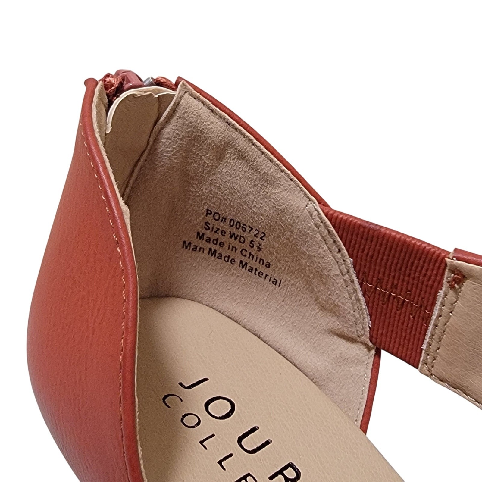 Journee Collection Women Aretha Wedge Heel D’orsay Pumps Size US 5.5W Rust Red