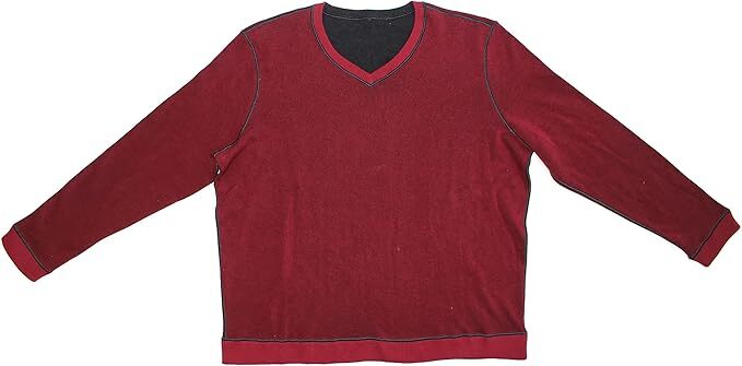 Tailor Vintage Reversible Crew Neck Sweatshirt Dark Charcoal Red