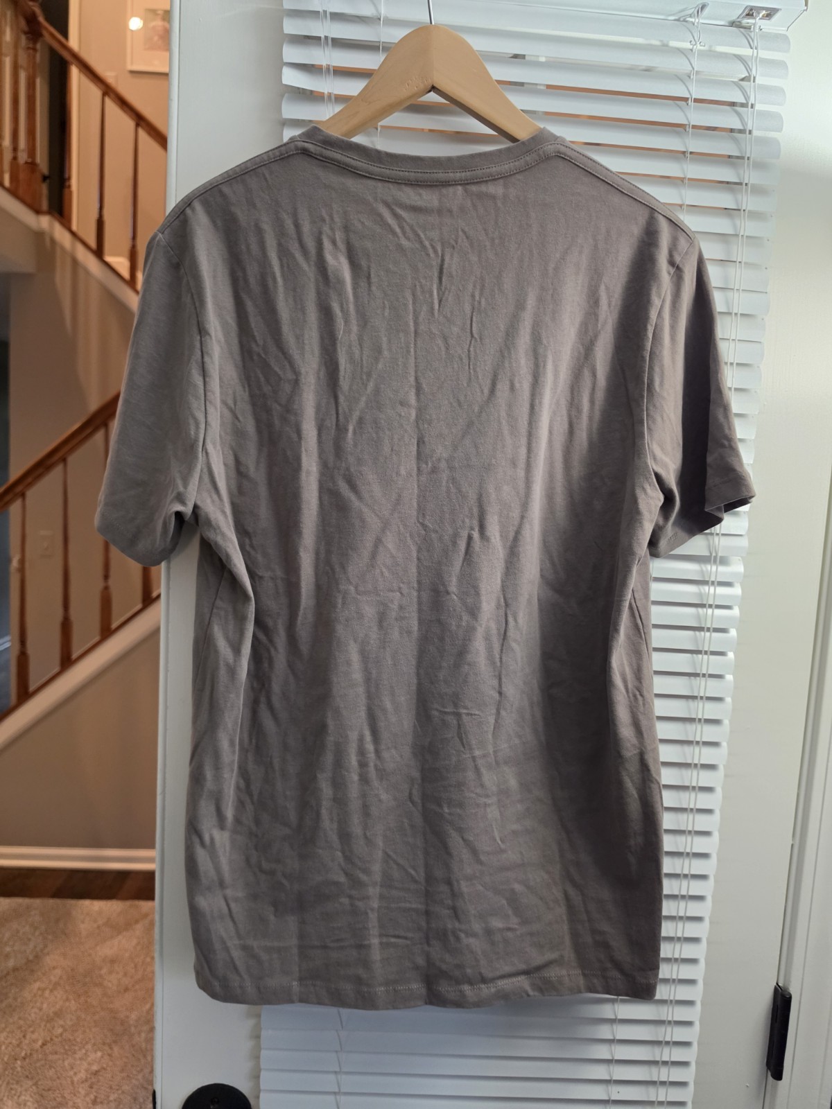 AllSaints Brace SS Crew Putty Brown Tee Mens Sz L Ramskull Logo Regular Fit