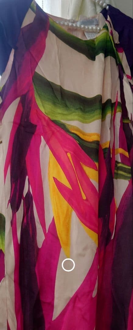 MaxMara Silk Botanical Print Belted Knee Dress Size M Party Wedding Auth