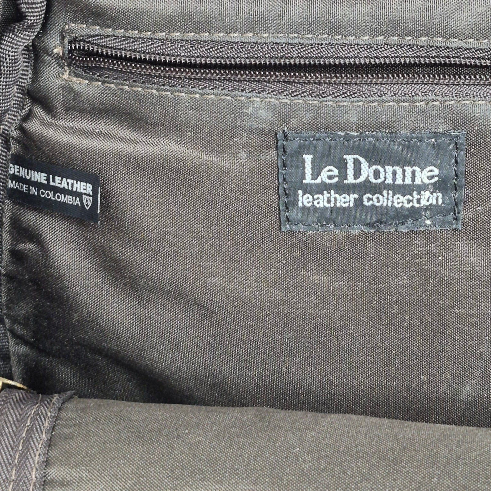 Le Donne Leather U-Zip Backpack Dark Brown Mini Sling Bag Made in Colombia Brass