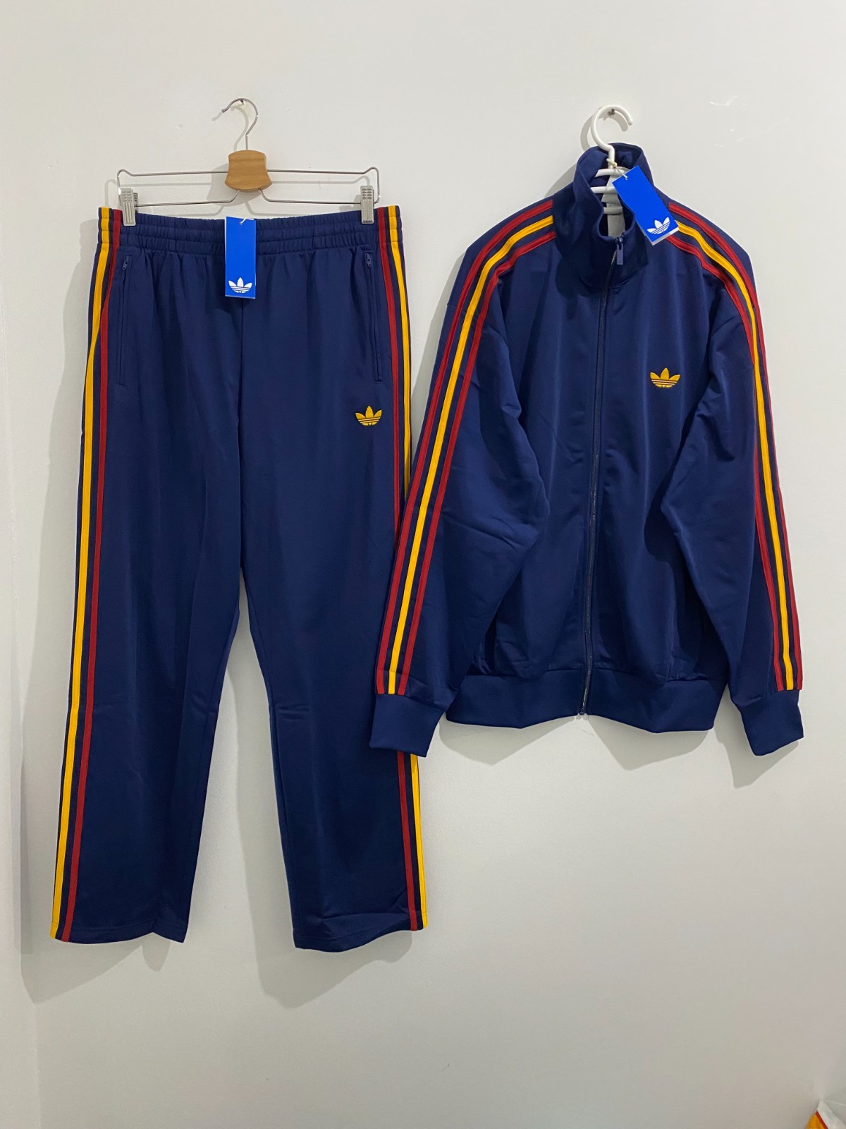 Adidas Originals Firebird Tracksuit Dark Blue Crew Yellow Team Power Red Size XL