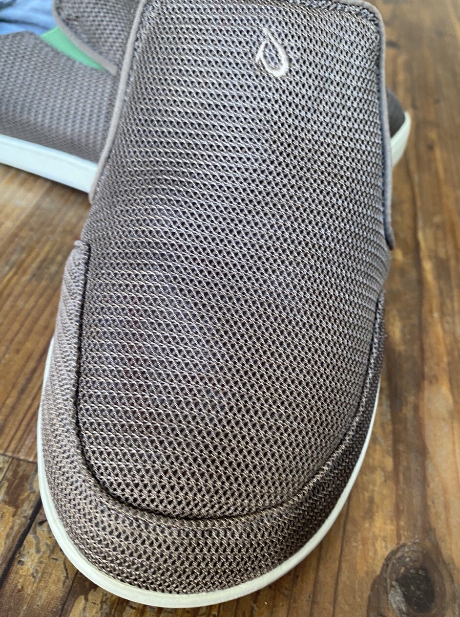 Olukai Nohea Mesh Shoes Taupe Versatile Drop In Heel Comfort Slip On Men’s 11 44