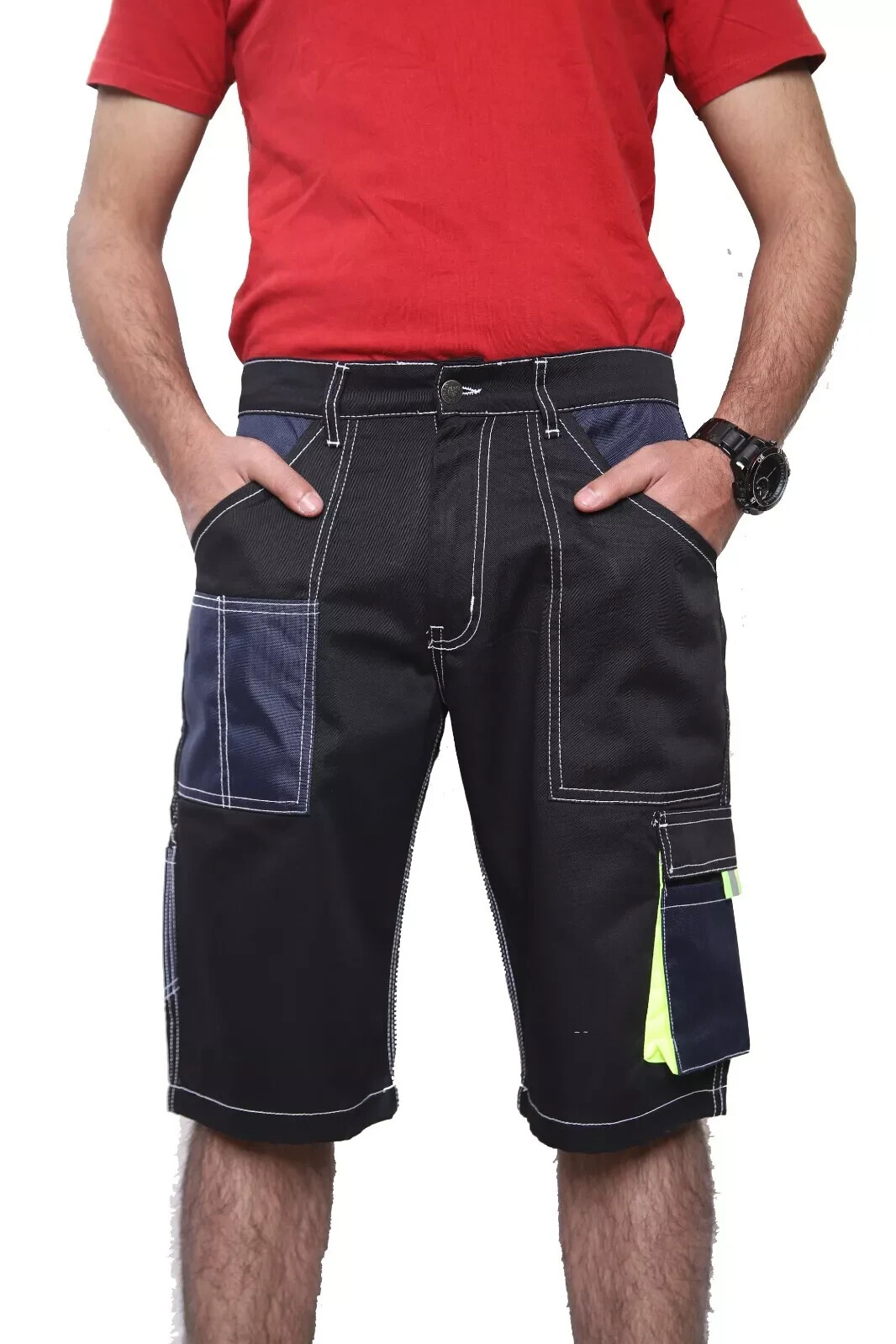 Mens Cargo Shorts Workwear Relaxed Fit Tactical Shorts with Multi Pockets