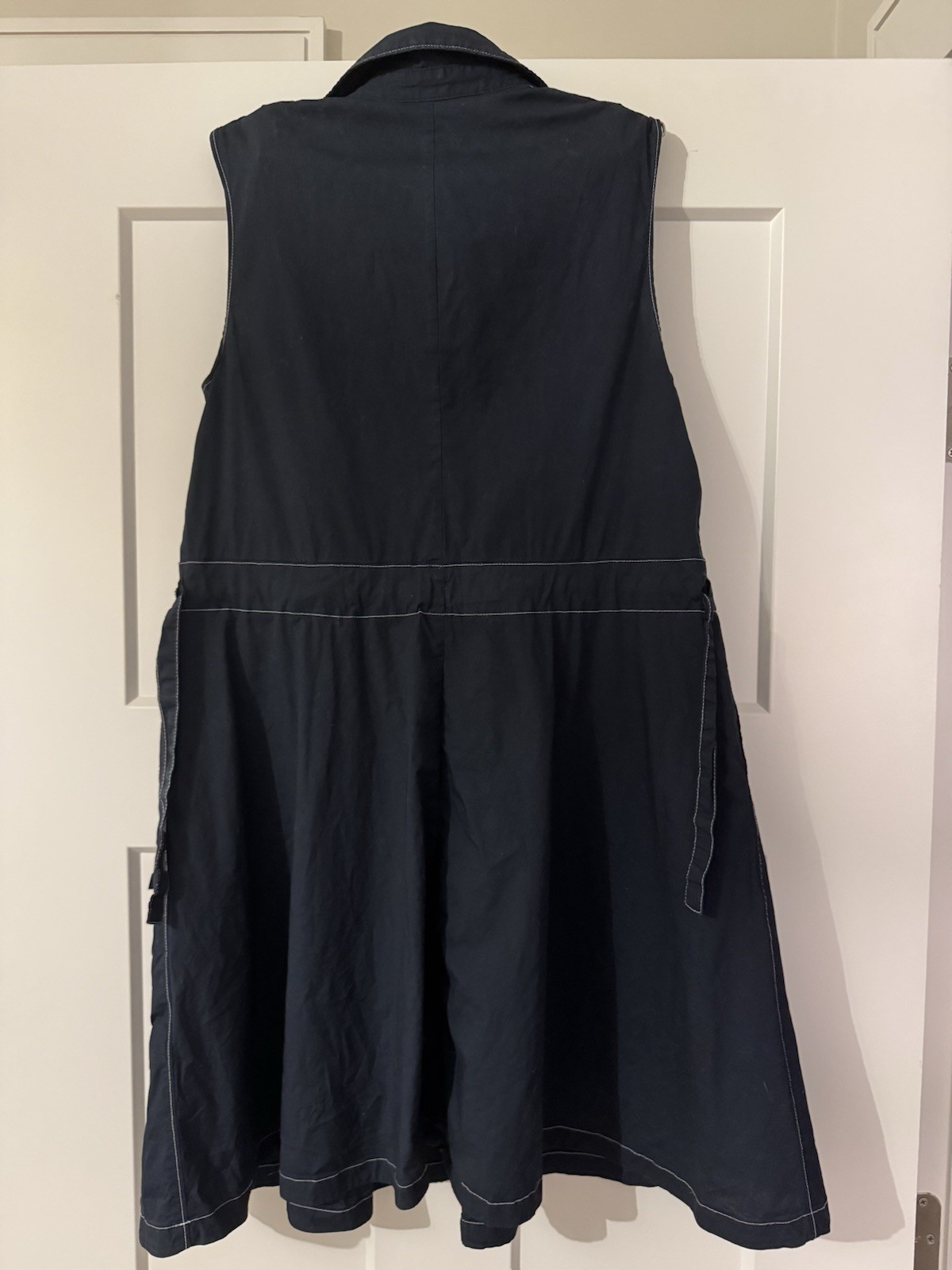 Simply Vera Vera Wang Sleeveless Collared Button-Front Shirt Dress Navy Small
