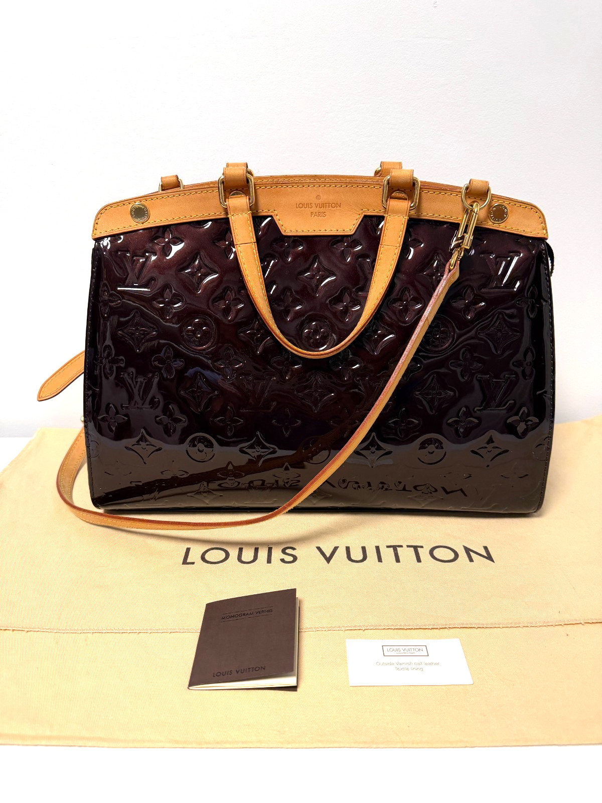 Louis Vuitton Amarante Monogram Vernis Brea MM Handle Shoulder Handbag