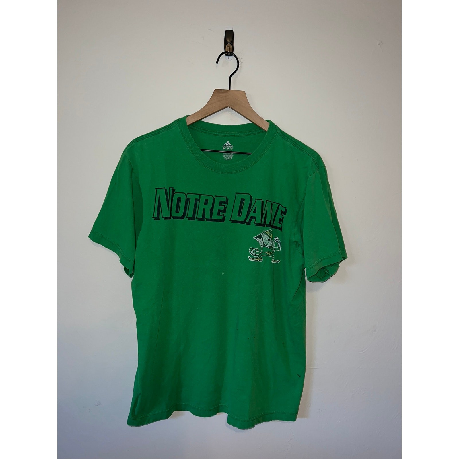 Adidas Notre Dame Shirt College University Green NCAA Tee 2000s M Medium