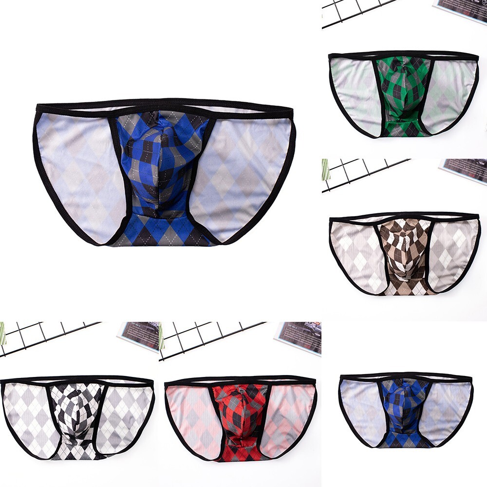 Thong Underpants Green Lingerie Red Soft Pouch Low Waist Bikini For Men 5 PCS