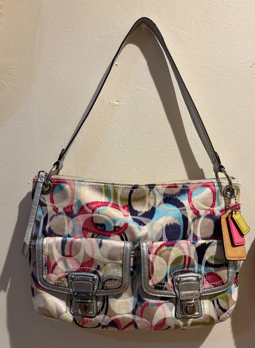 Coach Poppy Ikat Signature shoulder bag