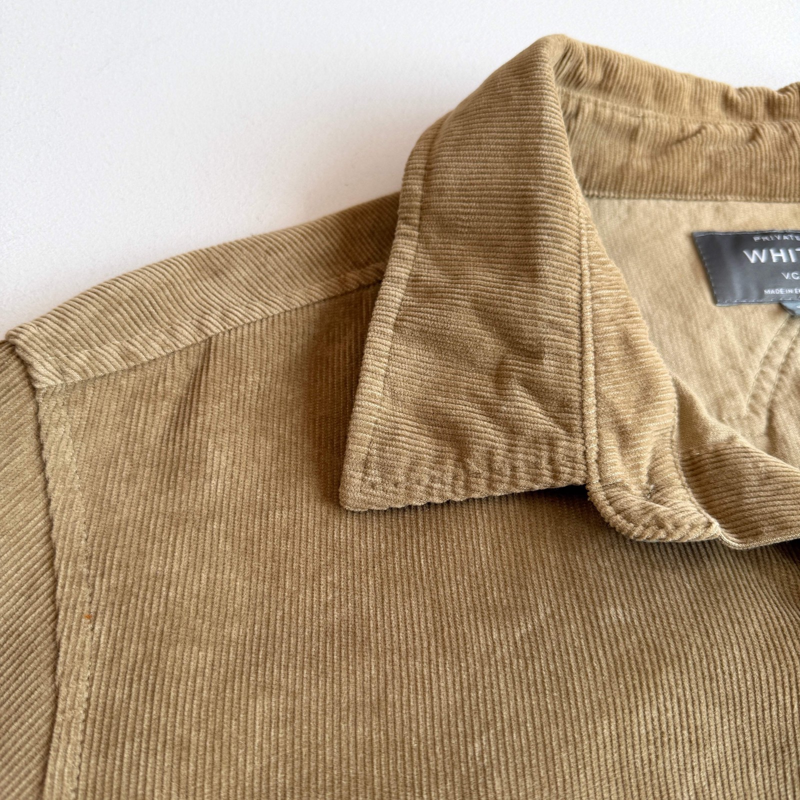 MINT! Private White V.C. (5 / L) Peanut Brown Corduroy Button Overshirt