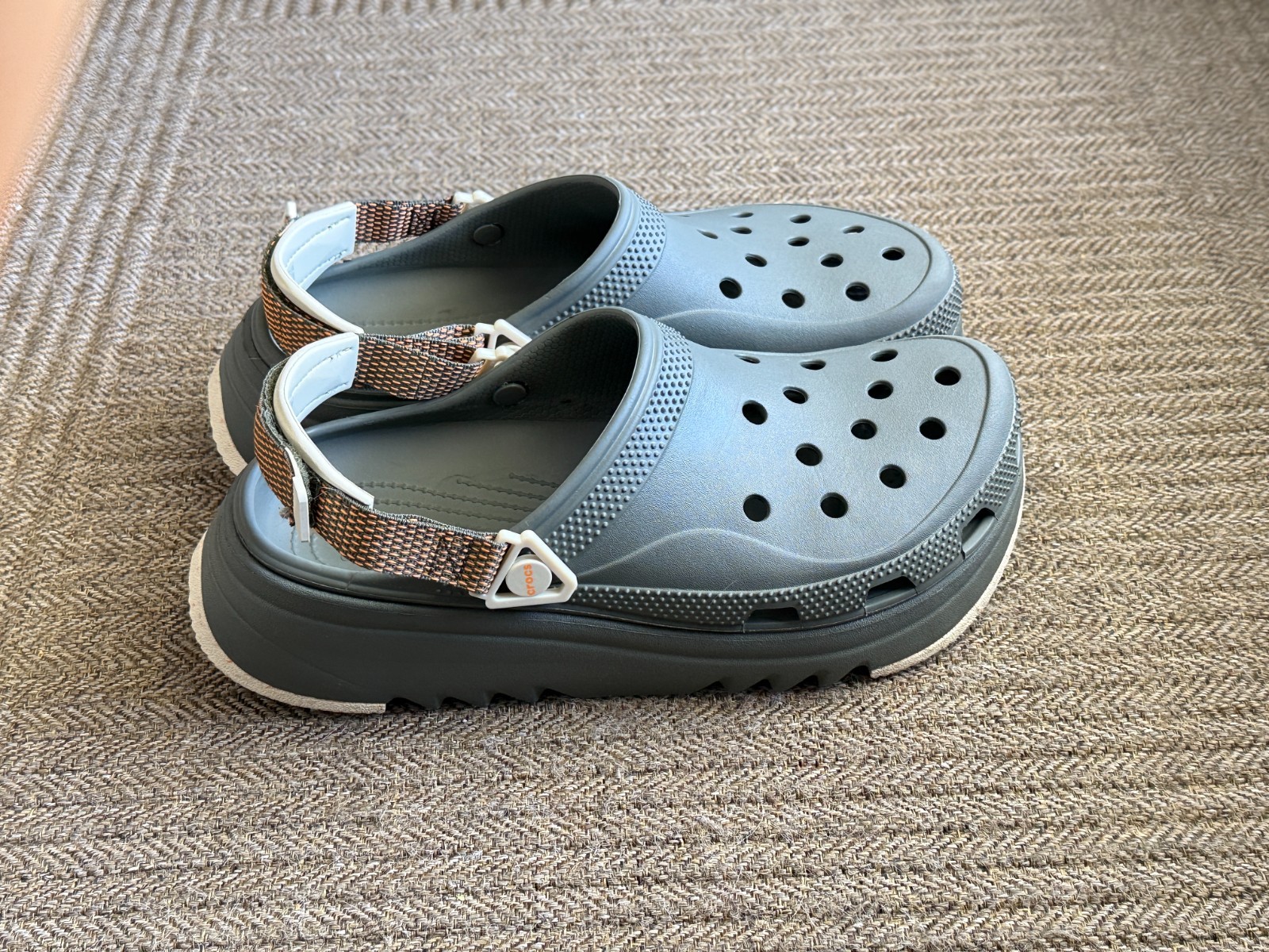 Crocs Offroad Sport Clogs Men’s Size 12M Gray Slip-On Casual Shoes Used