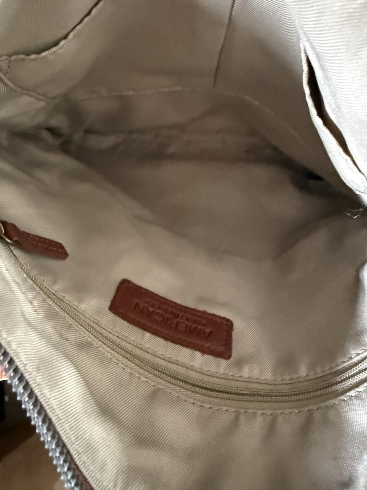 American Leather Co Top Zip Soft Crossbody Bag – Brown – Good