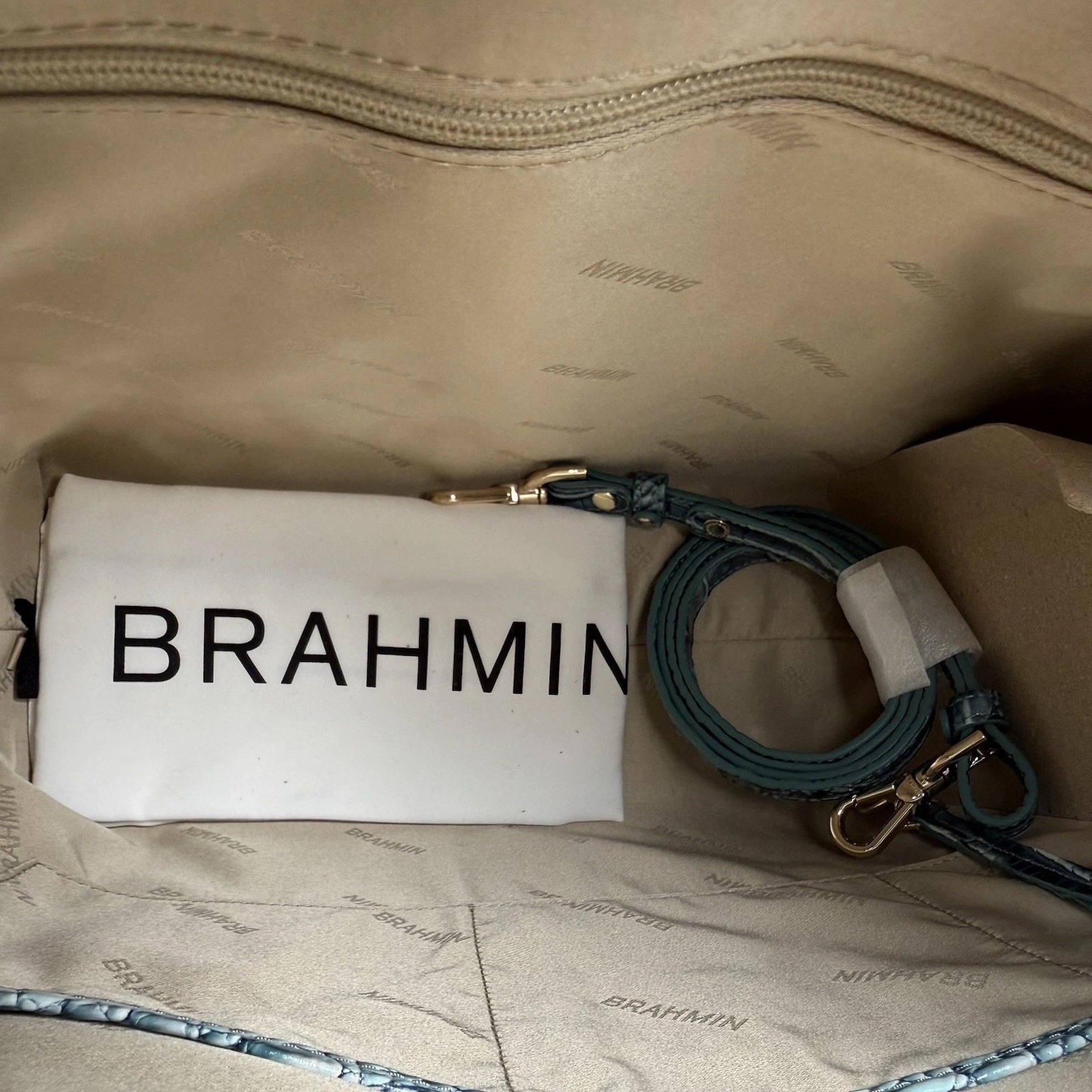 Brahmin Large Duxbury Satchel Spearmint Ombre Melbourne Leather