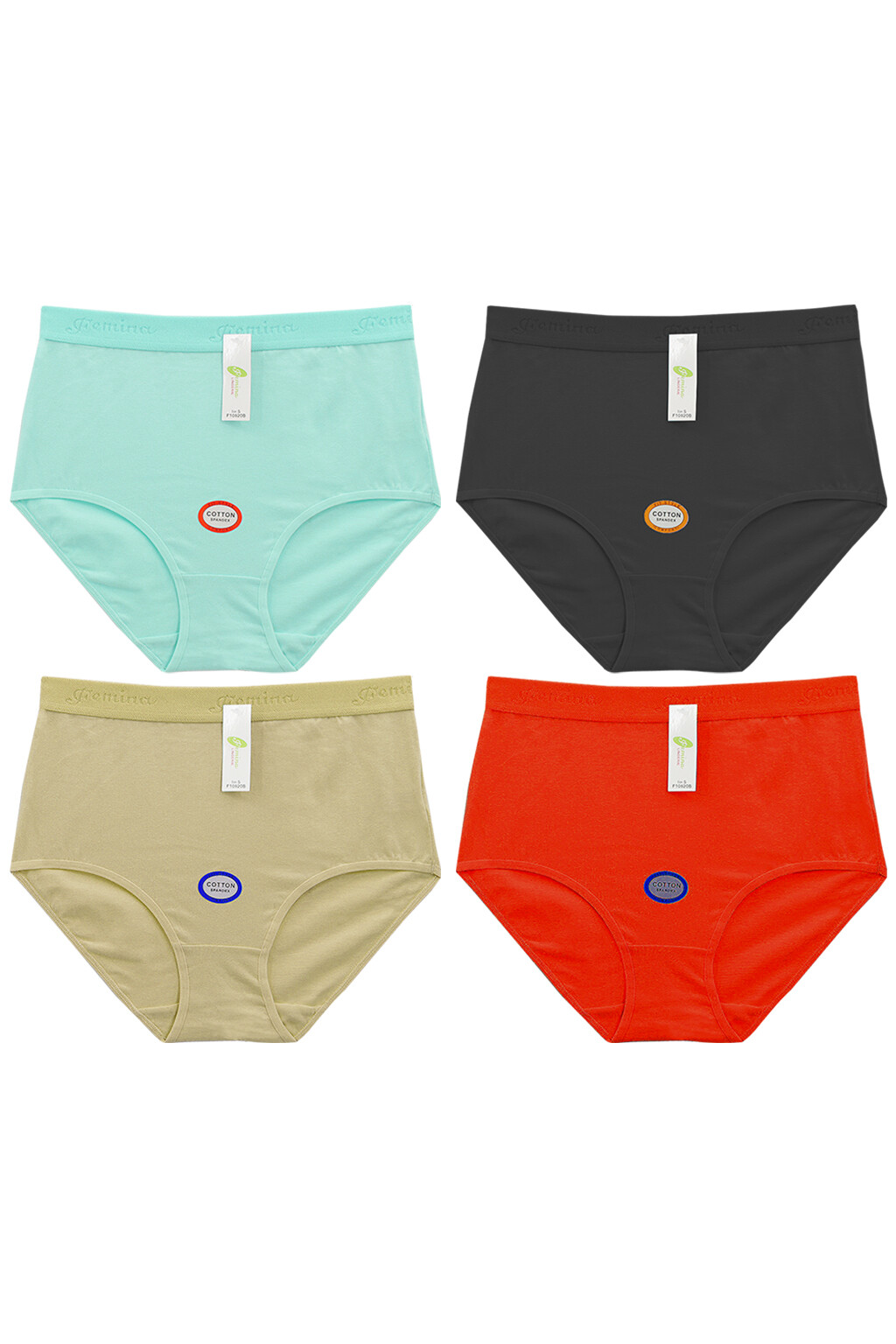 Lot of 6 Women Briefs Full Cover Cotton Underwear Mixed Color S M L XL 2XL 20000