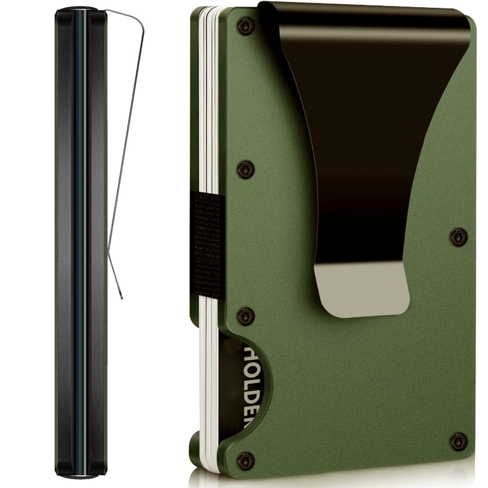 Leatherboss Slim Mens Card Holder Metal RFID Blocking Minimalist Pop Up Wallet