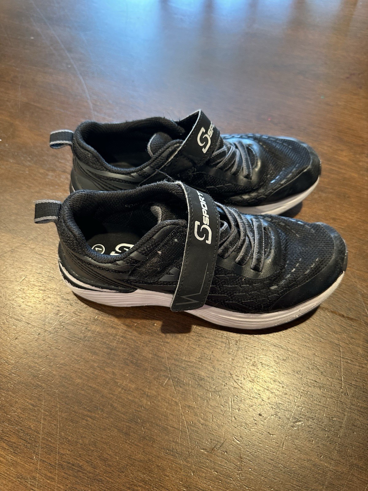 S Sport by Skechers Boys Black Hook & Loop Mesh Foam Sneakers 1