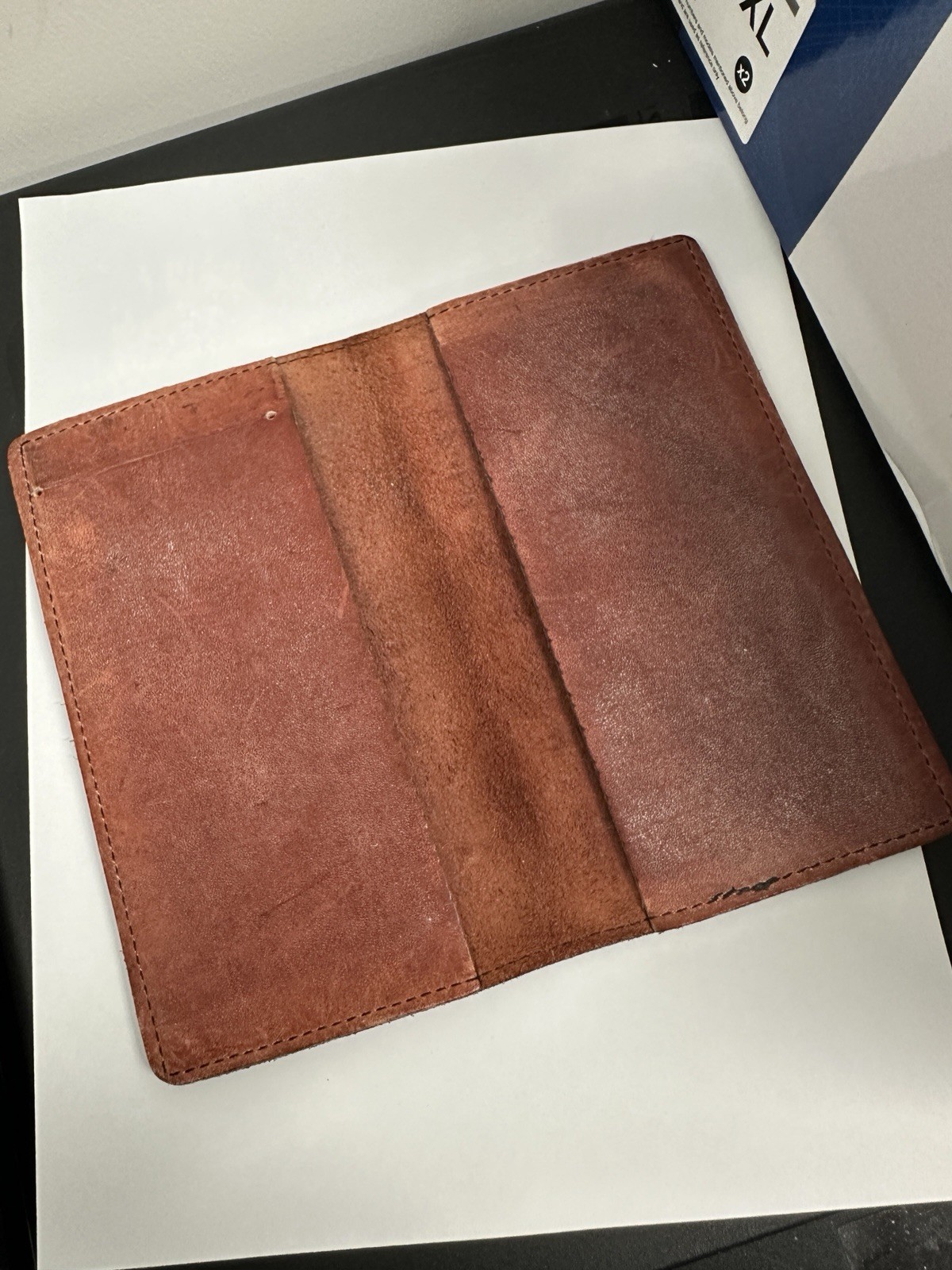 Handmade Vintage Brown Leather Wallet Check book 4*6.75
