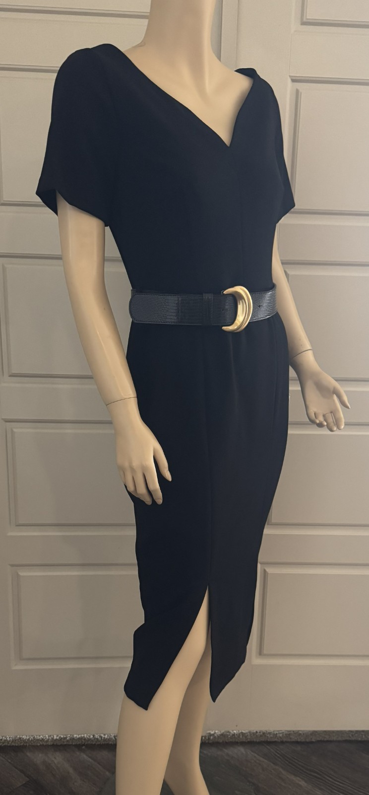 Donna Karan New York Belted Stretch Sheath Dress-Size 2 (FLK#1153 B)