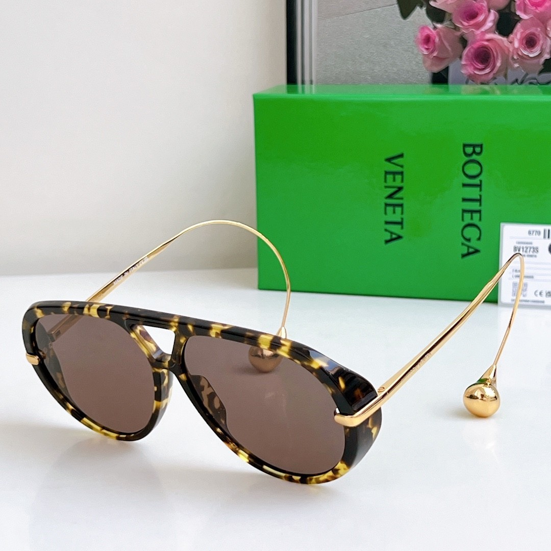 Bottega Veneta BV1273 Sunglasses Women Tortoise Frame Brown Lenses 63mm UV400