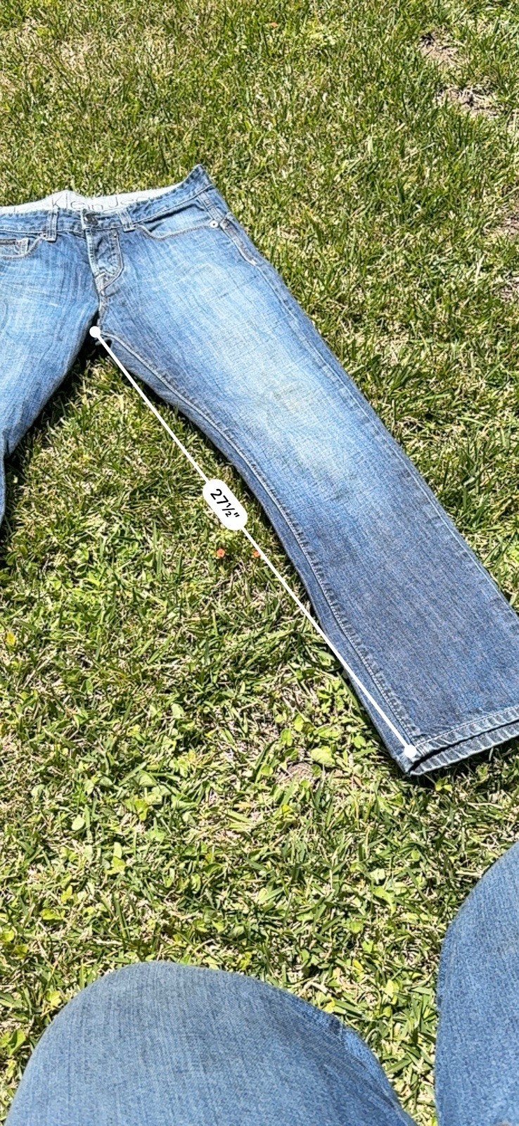 Calvin Klein Low Rise Slim Straight Blue Denim Jeans Medium Wash 5-Pocket