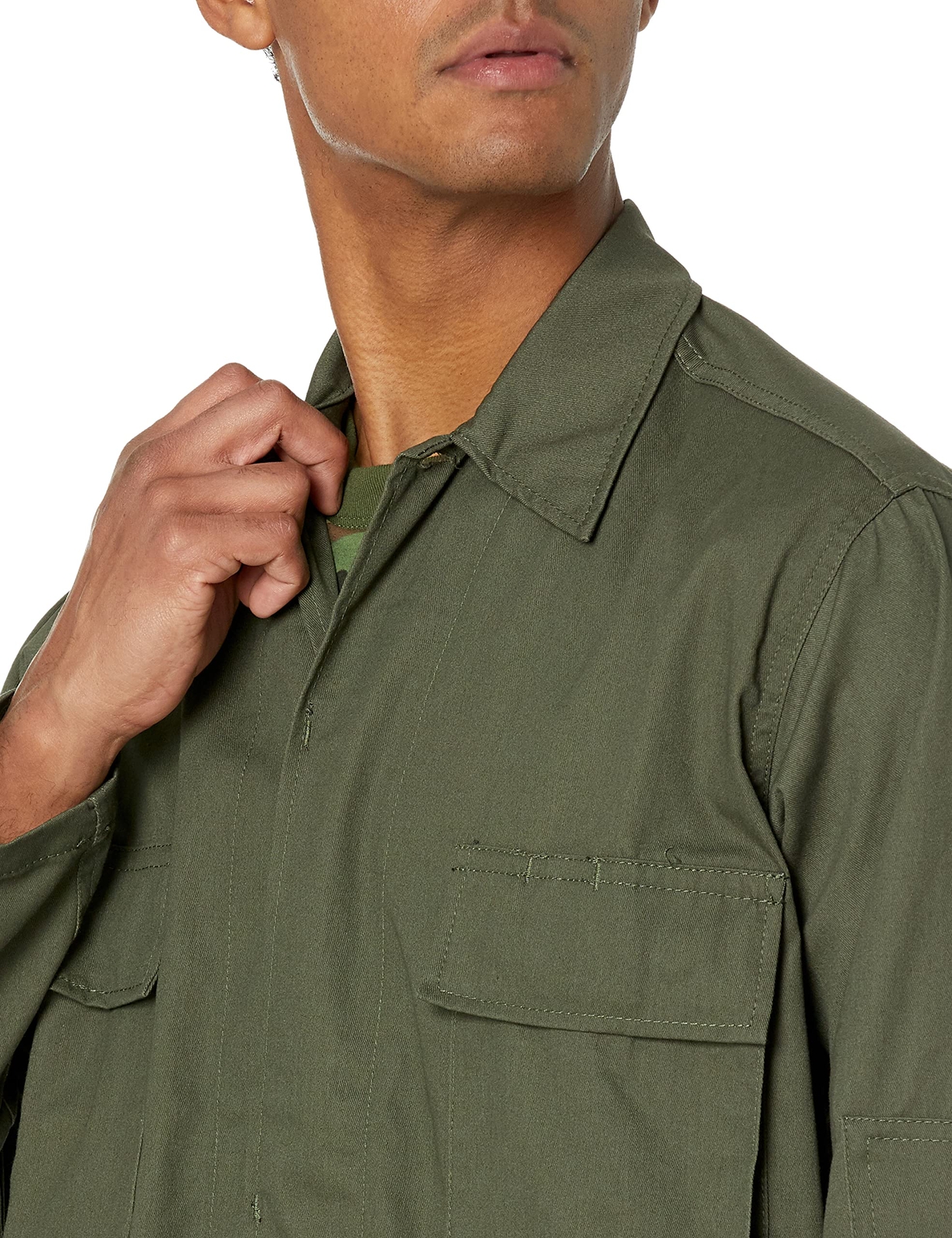 BACKBONE Mens Army Military Battle Dress Uniform BDU Camouflage Top Jacket Shirt