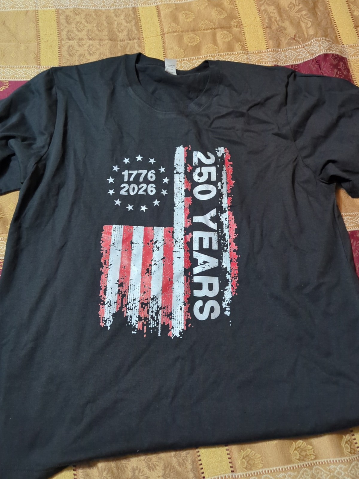 250 Years American Flag Anniversary USA 250th Birthday T-Shirt Size XLarge