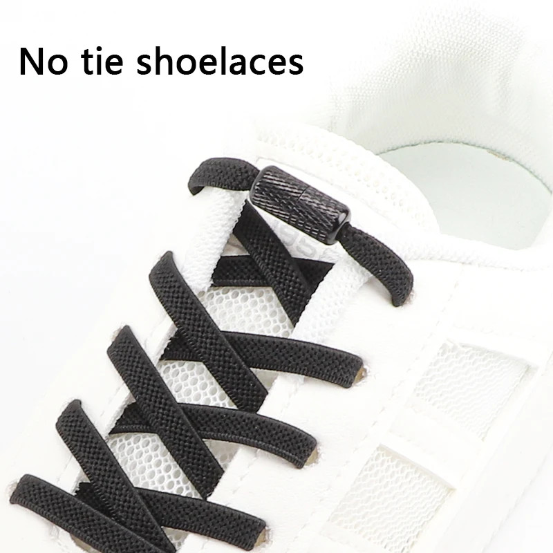 1Pair Elastic laces Sneakers Flats No tie Shoelace Sports Stretchy lazy Shoelace