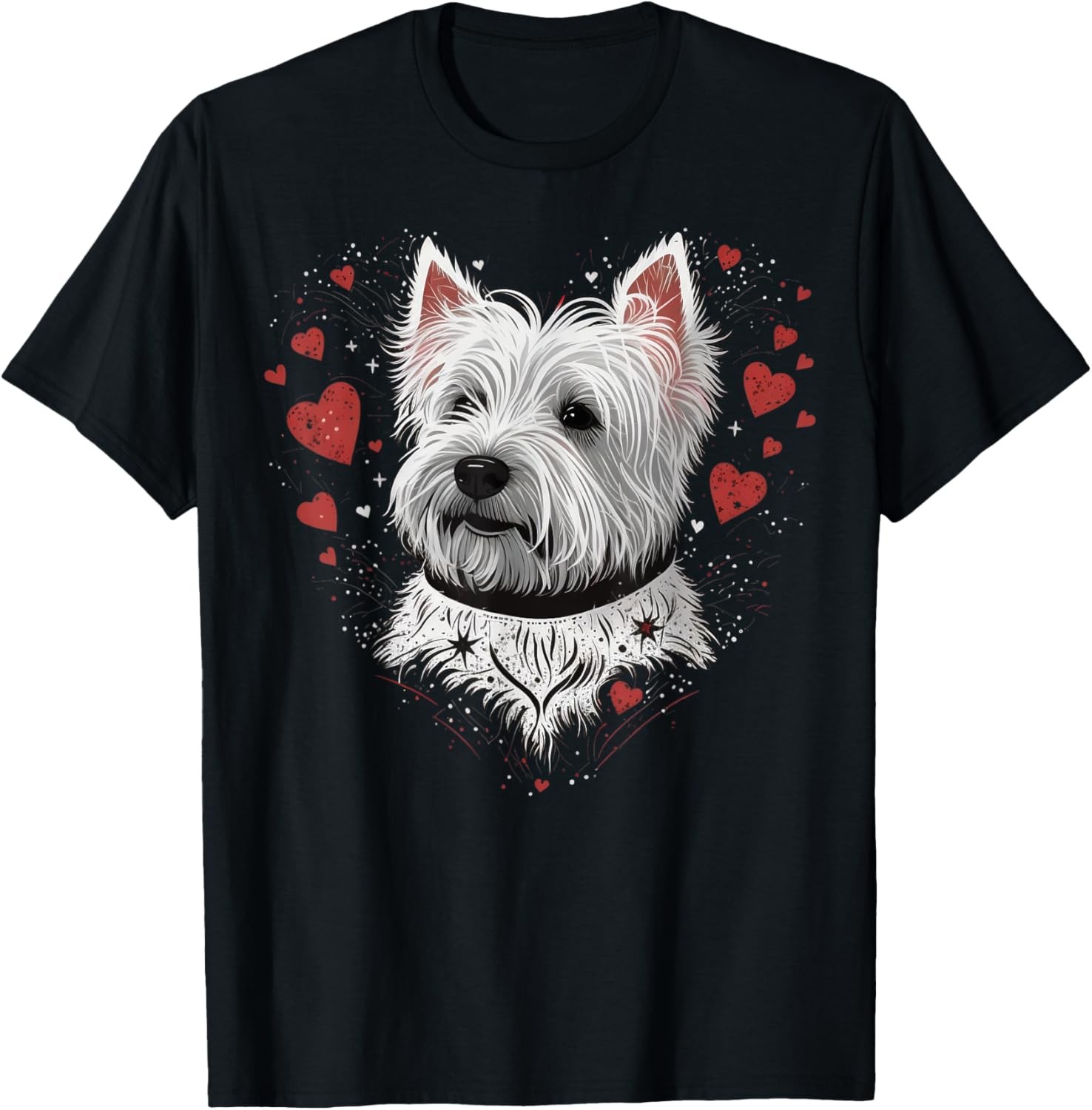 Westie Love Heart on West Highland White Terrier Lover T-Shirt