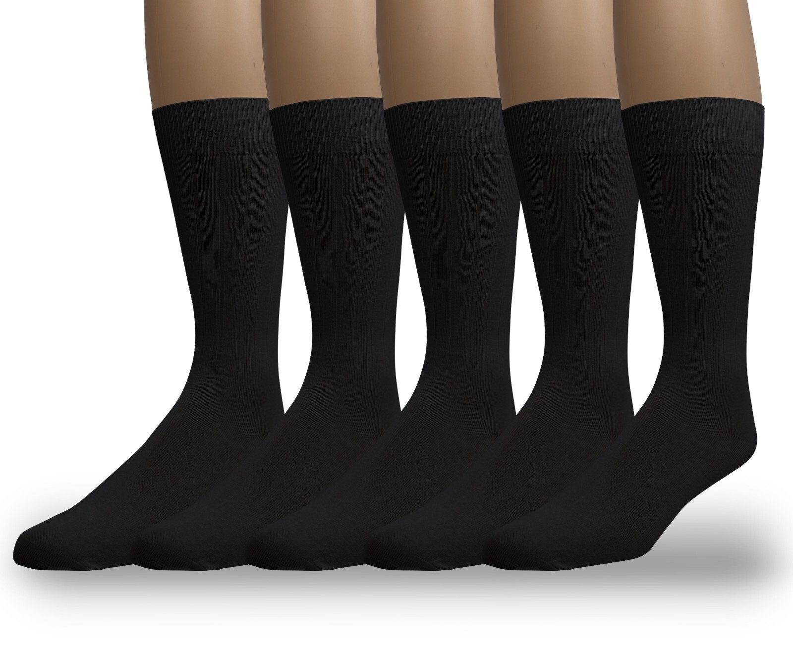 EMEM Men’s Ribbed Cotton Classic Crew Dress Socks 5-Pack, Big and Tall Available