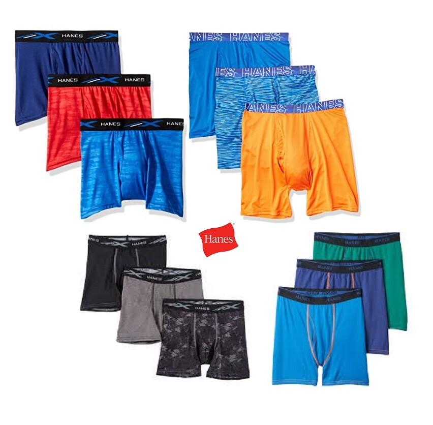 Hanes Boys’ Tagless Boxer Briefs Random Color Assortments (Value Packs)