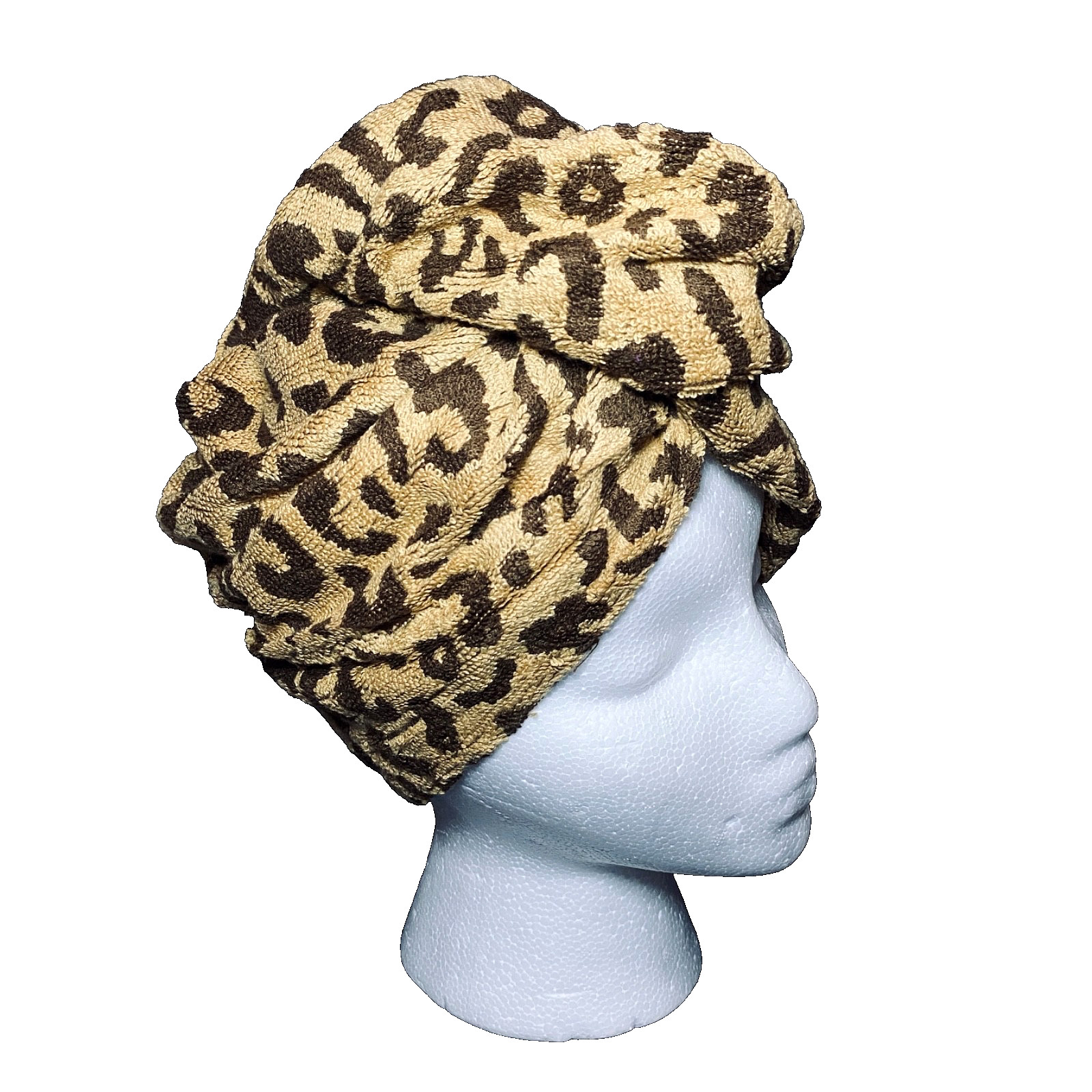 Hair Towel Turban Absorbent 100% Cotton Animal Print Bath Shower Turbie Twist