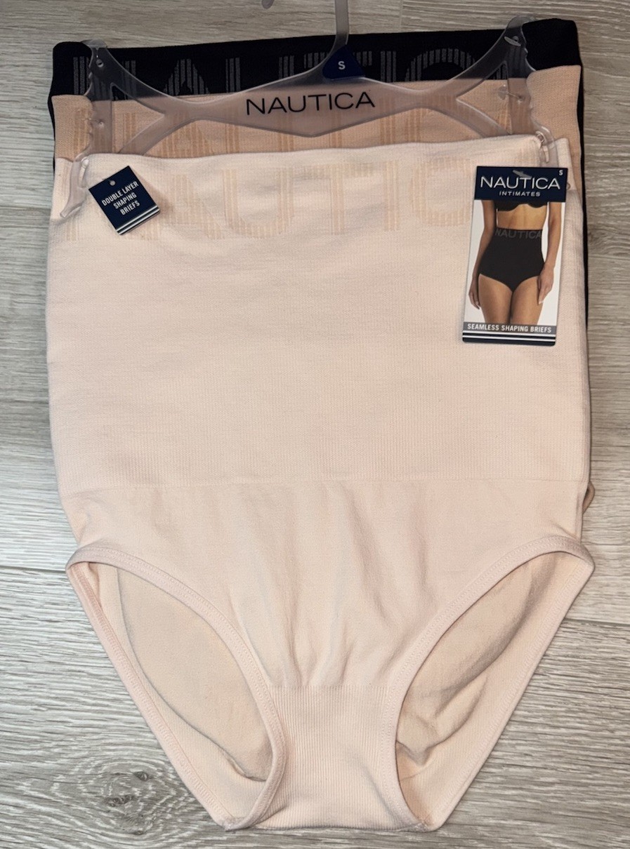 NAUTICA Size S 3-Pack Shaping Briefs High Waist Underwear Panties Mild Control