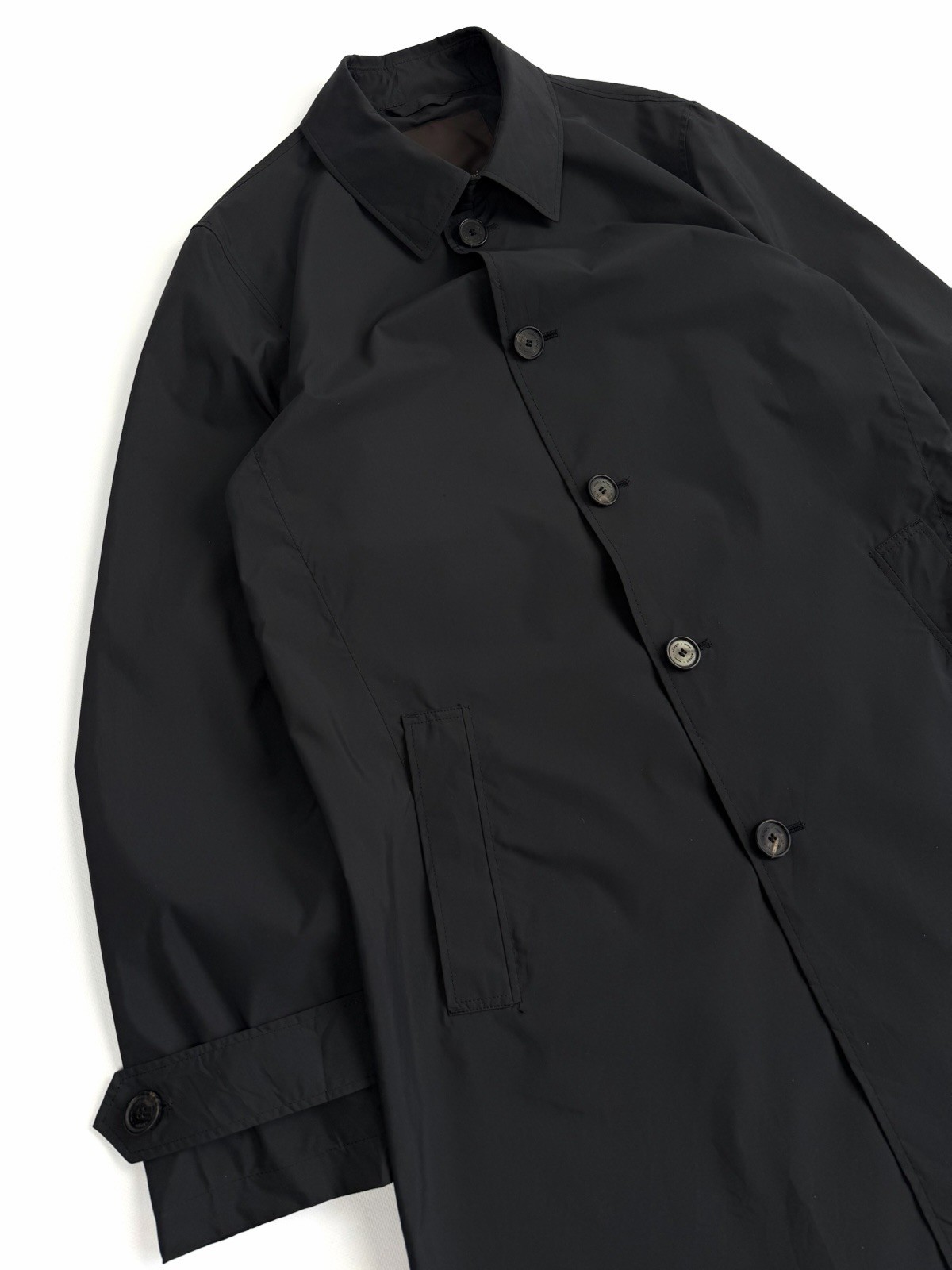 Allegri Milano Packable Raincoat Windbreaker Jacket Men IT 52 Black Nylon Italy