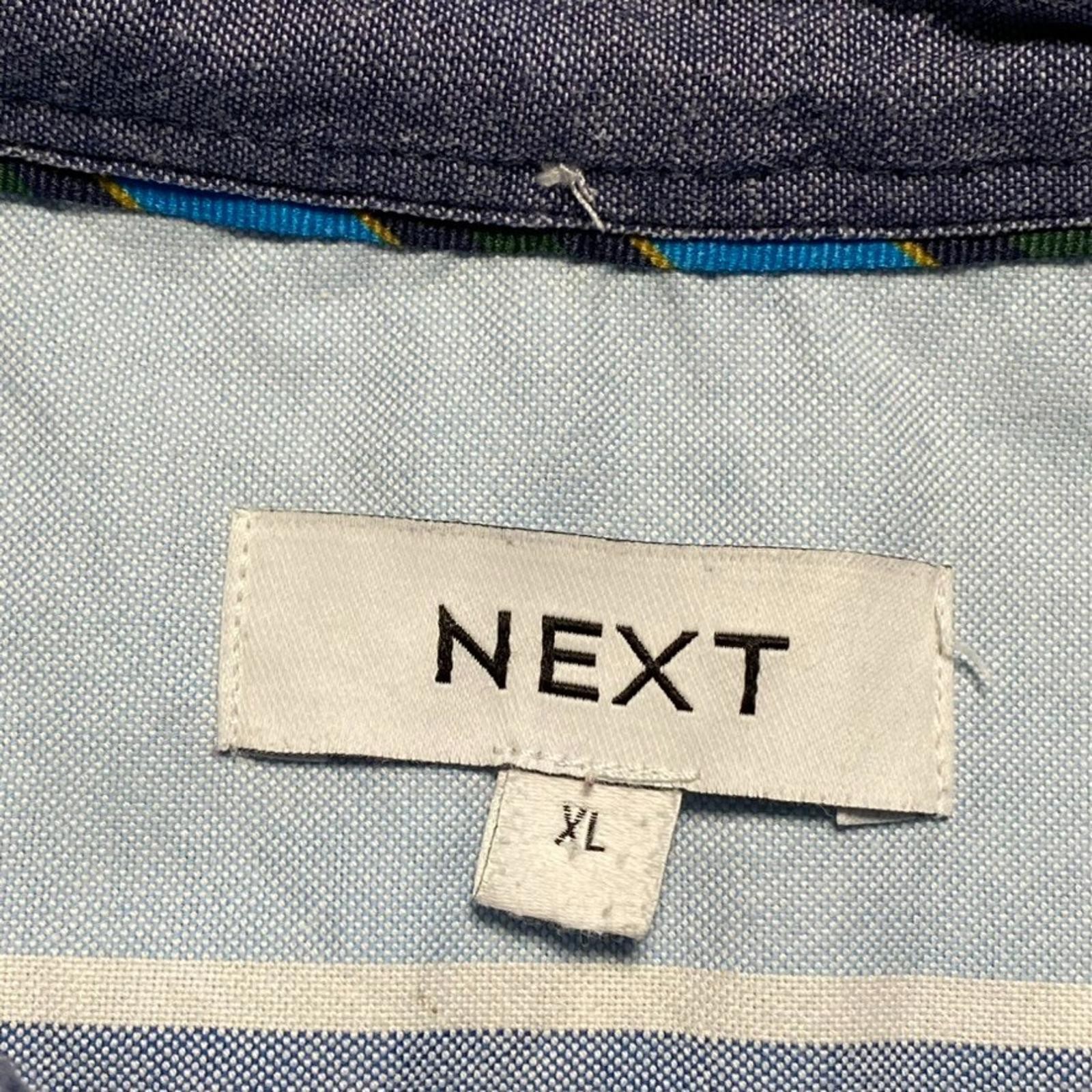 Next Shirt Mens XL Blue Long Sleeve Striped 24in Pit to Pit
