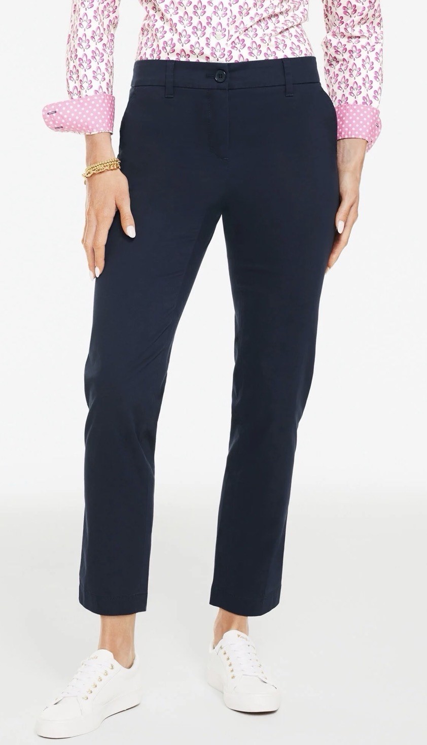 NWT Talbots Perfect Crop Women’s Size 14P Blue Cotton Blend Curvy Crop Pant