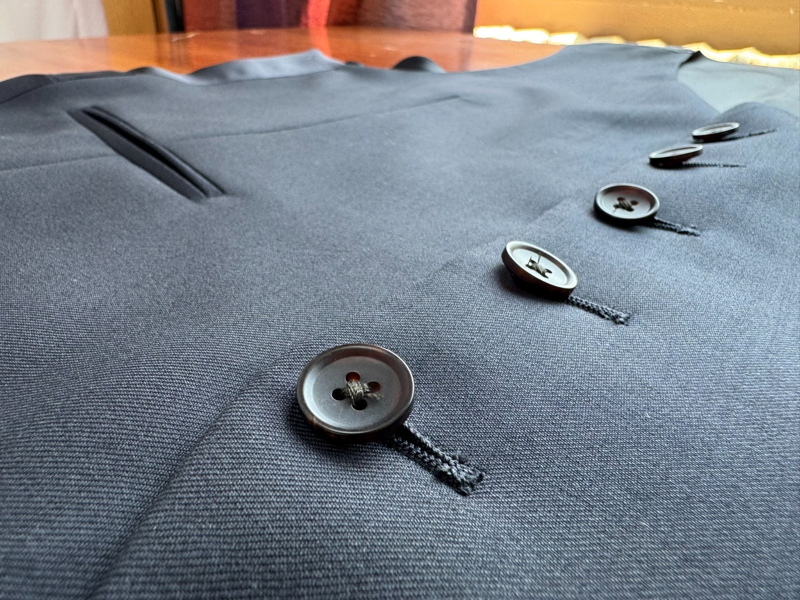 SuitSupply Ferrara Waistcoat Vest 100% Wool dark gray Single Breasted US 40R