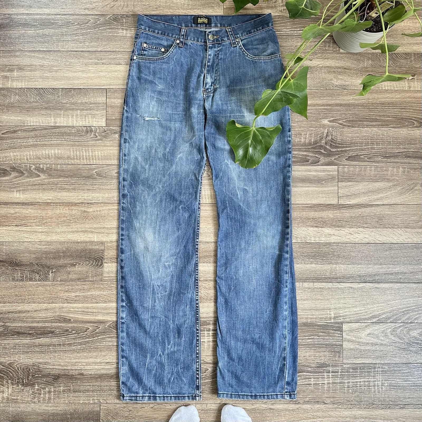 G-Star Raw 330 Denim Jeans Man’s Size 30 Wide-Leg Baggy Y2K Vintage Pants