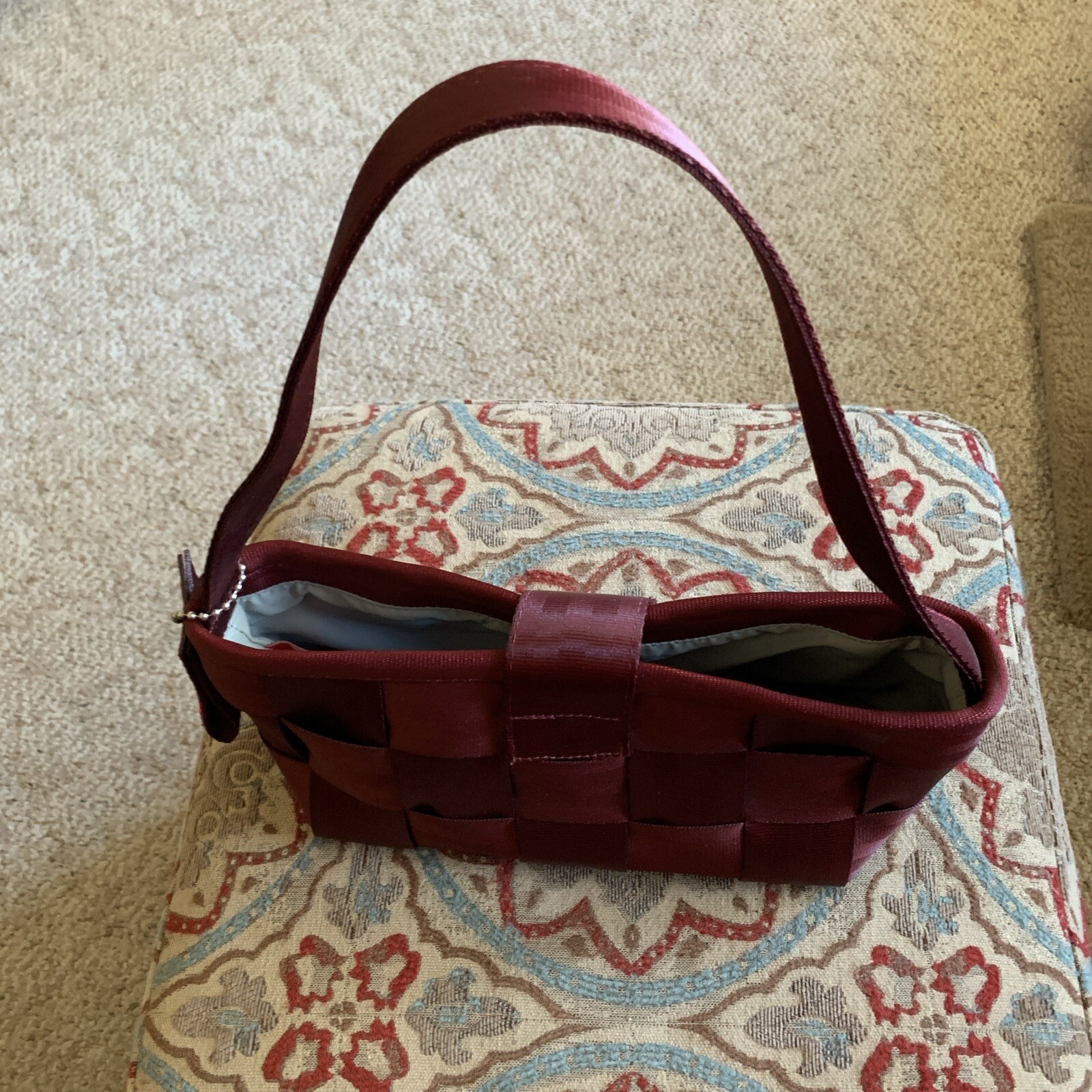 Harveys Original Seatbelt Bag Woven Satchel Bag Dark Raspberry USA