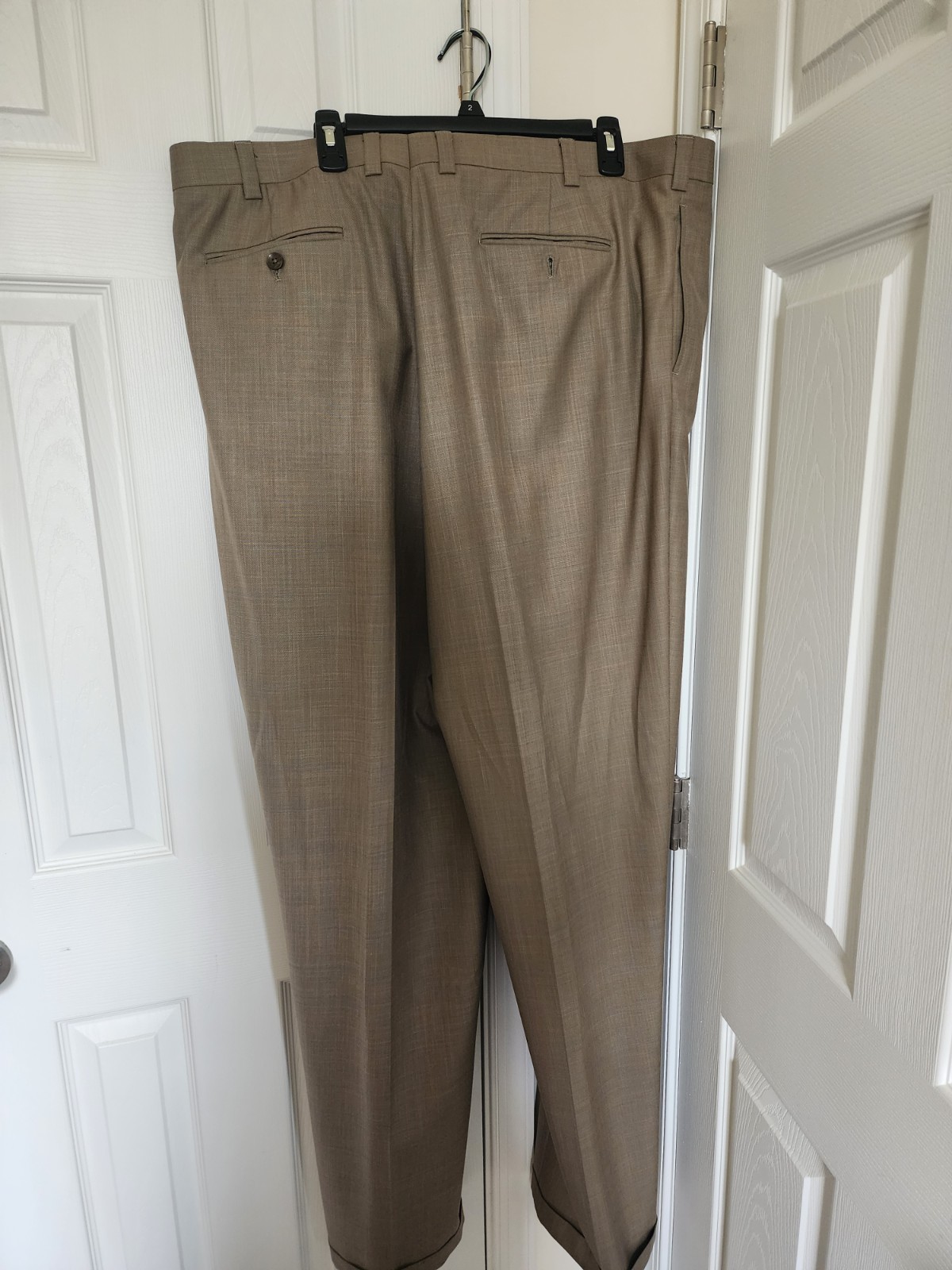 FUBU Tan Solid 2-Piece Suit Men’s Size 50XL Big & Tall 4-Button Notch Lapel